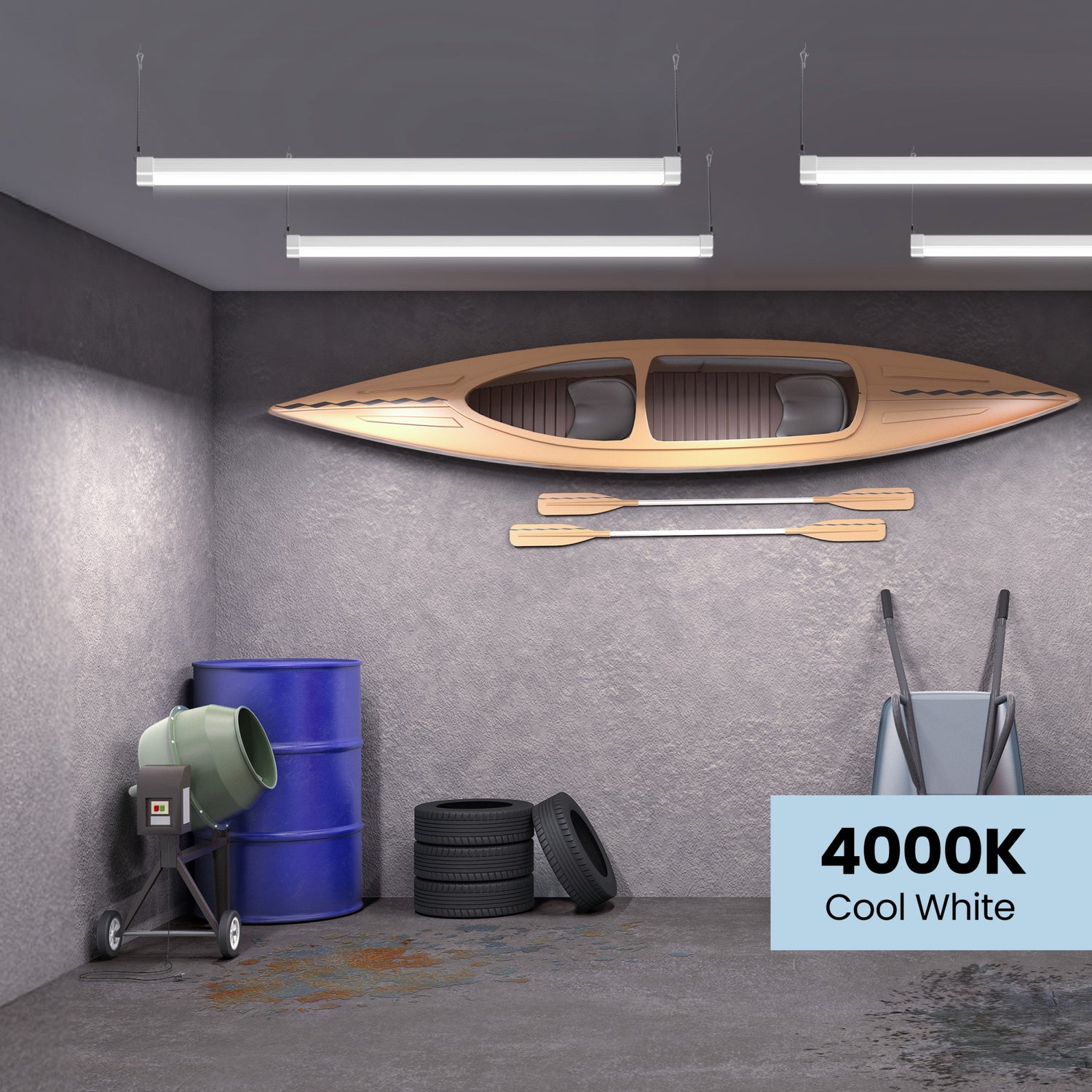 3 ft. Cool White 4000K LED Shop Light