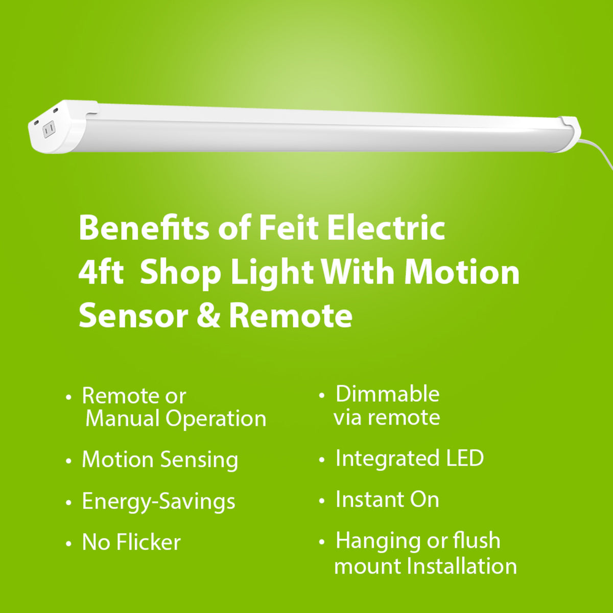 4Ft Utility Light 55W With Motion Sensor and Remote