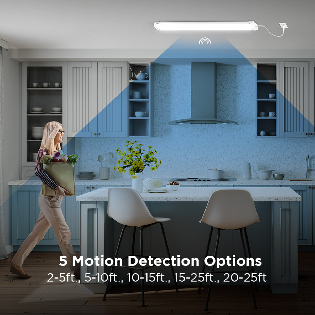 4Ft Utility Light 55W With Motion Sensor and Remote