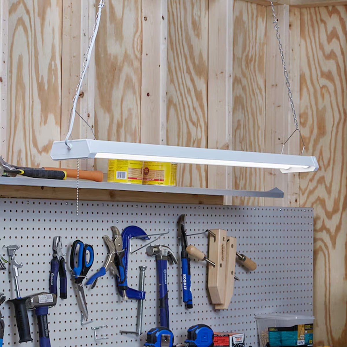 4 ft. 45W Cool White (4000K) Pull Chain Dual Lamp LED Shop Light