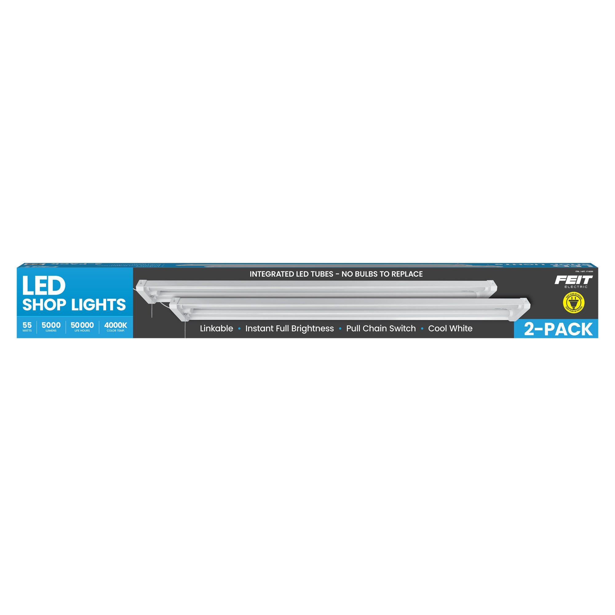 FEIT ELECTRIC LED ショップライト 4000lm 4000k 4 ft. Cool White (4000K) LED Shop Light (2-Pack)