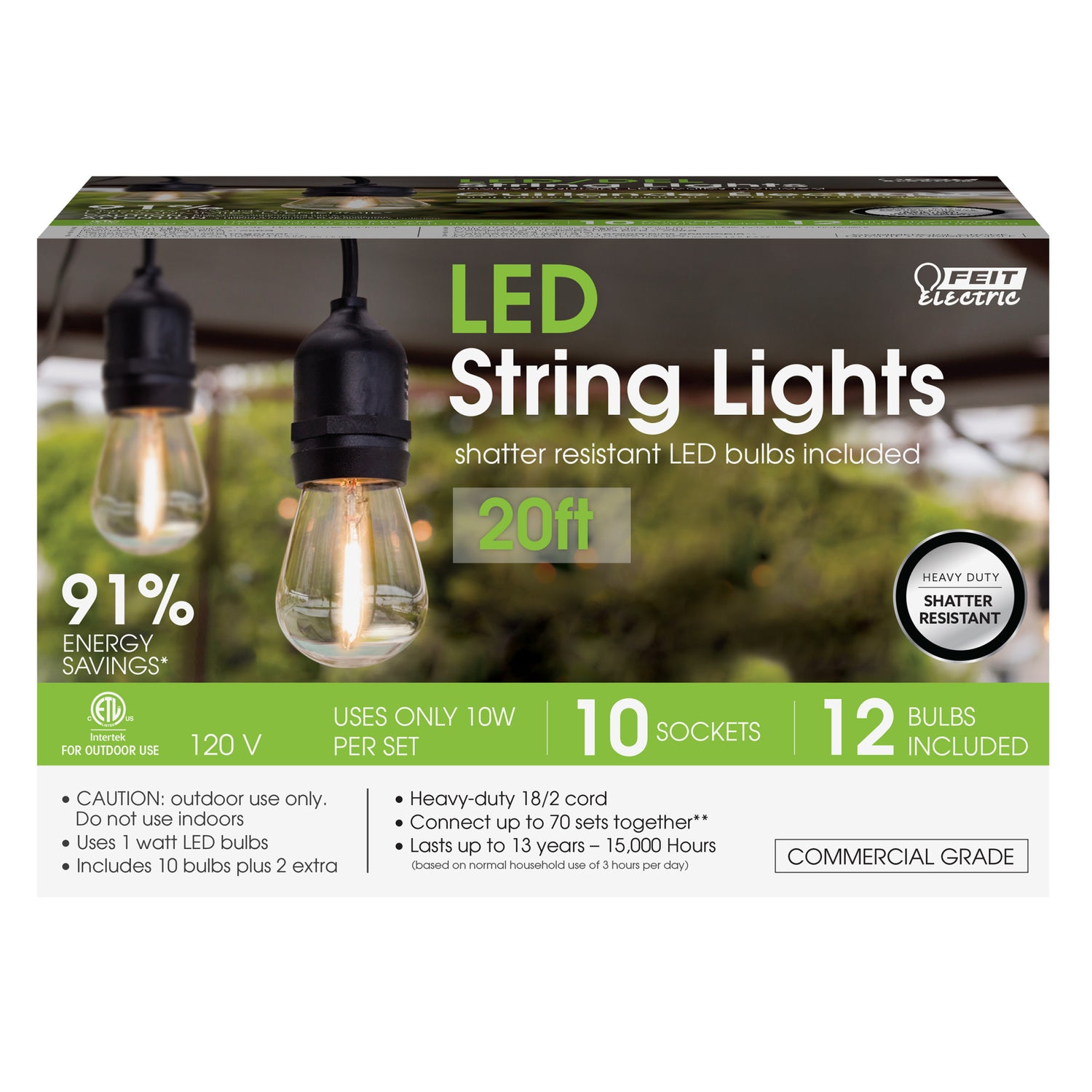 20 Ft. LED S14 String Lights