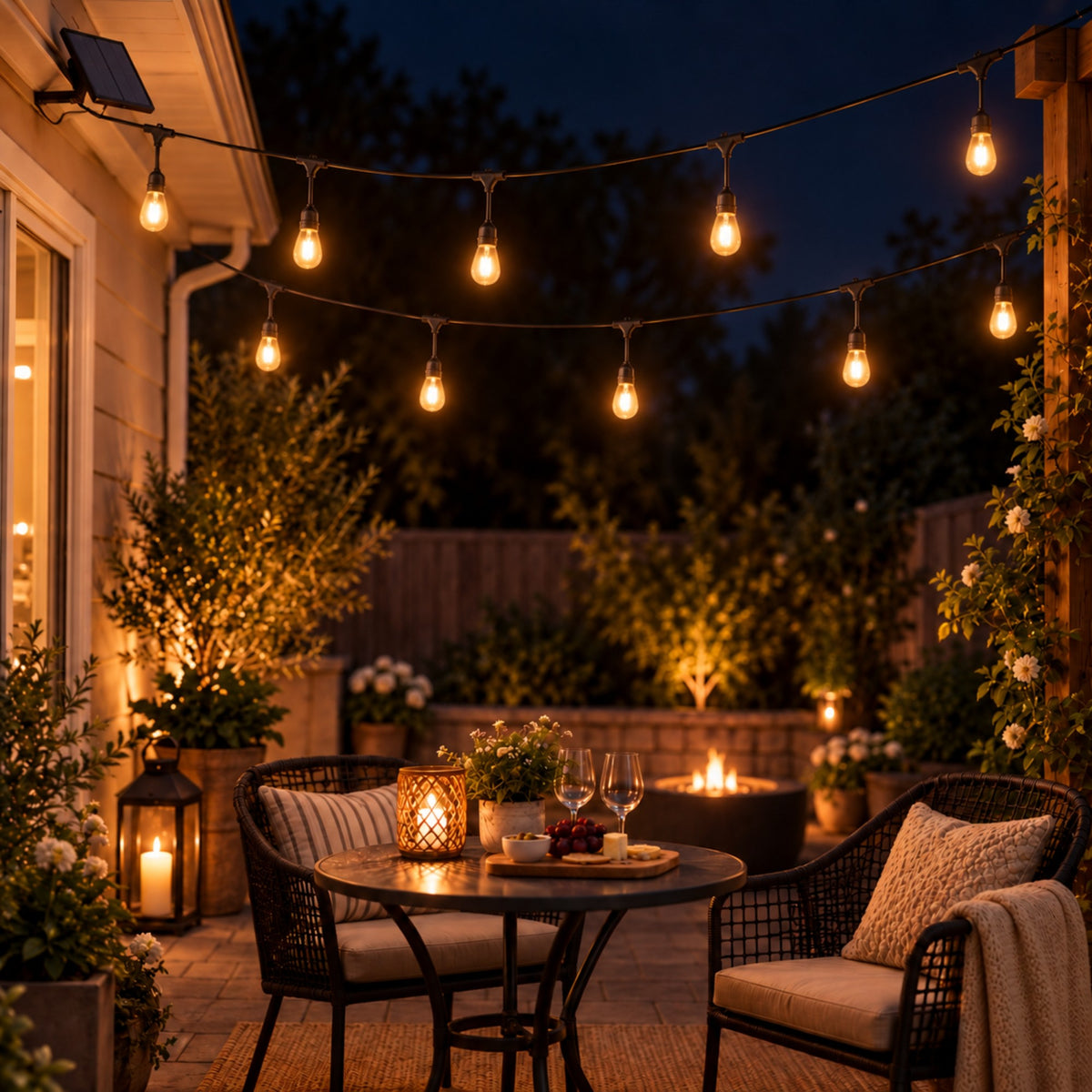 20 ft. Soft White (2700K) Solar Powered LED String Lights