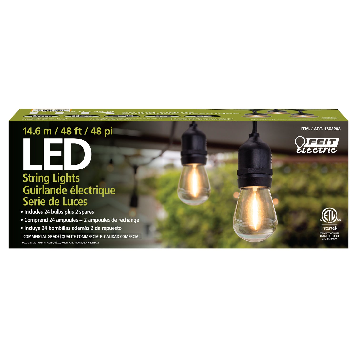 48 ft. 24W Soft White (2200K) S14 Shape (E26 Base) LED String Light Set