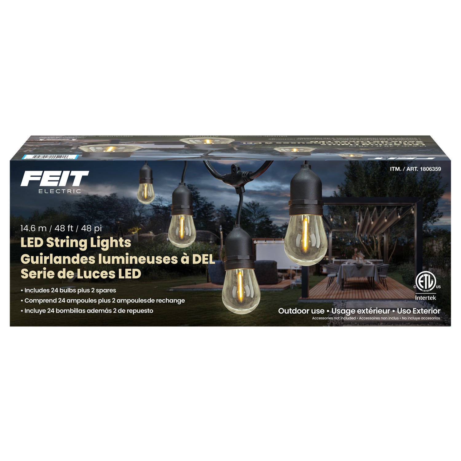 48 ft. Filament LED String Light (3-Pack)