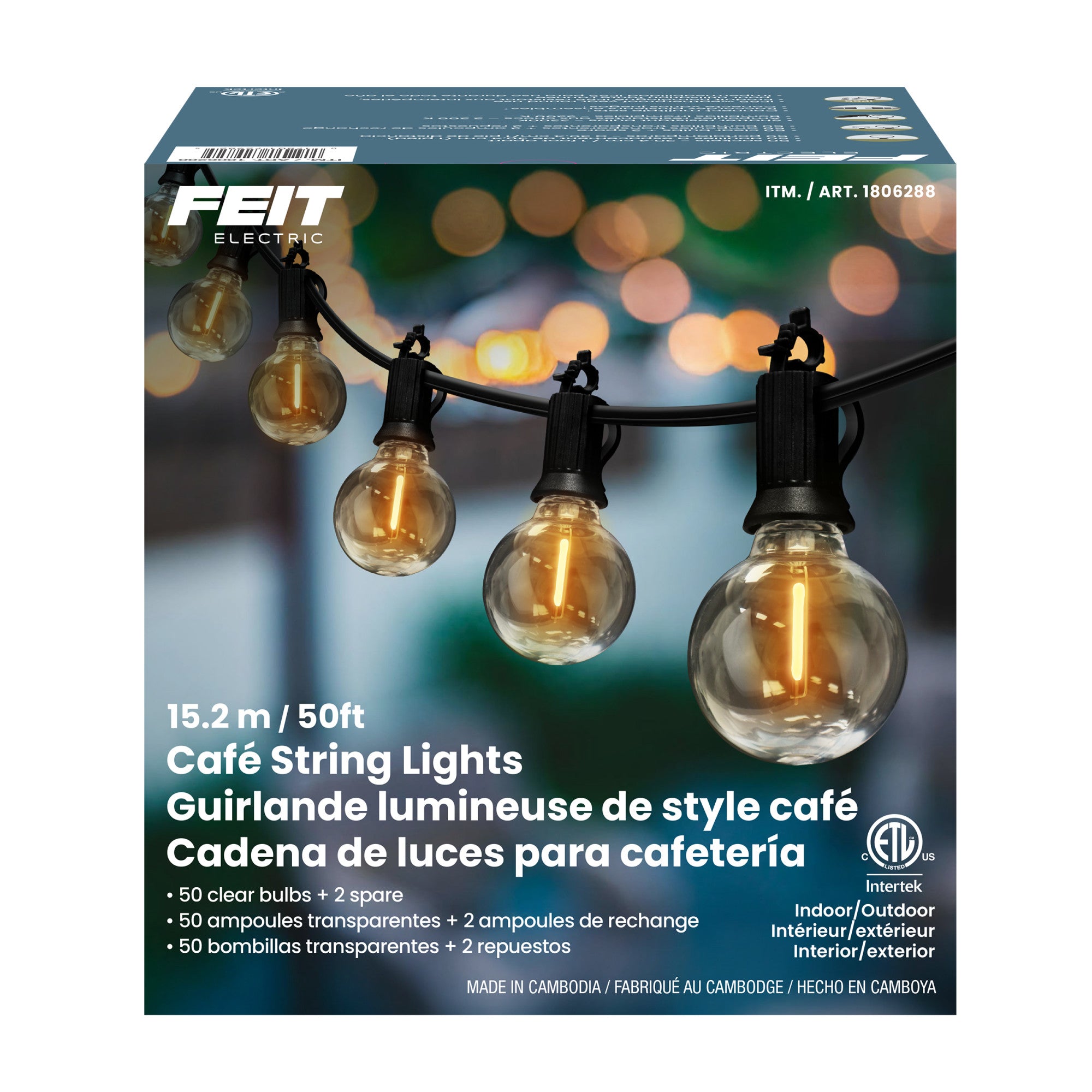LEDライト　EF-1950-50W 3個セット 50 ft. Cafe String Lights