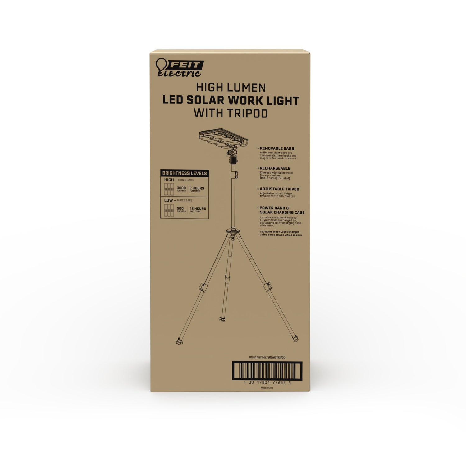 High Lumen LED Solar Work Light with Tripod