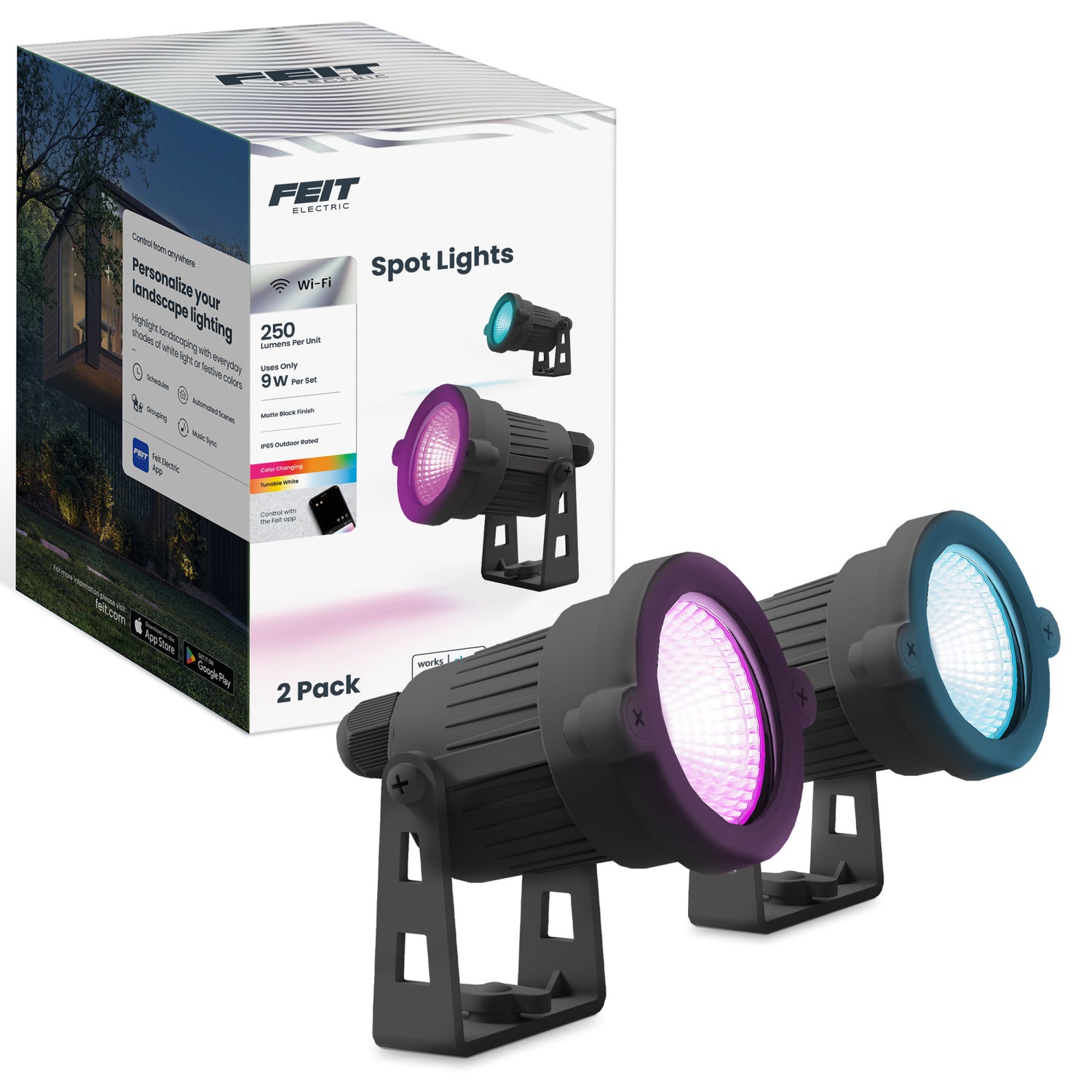 Smart Color Changing and Tunable White Spotlights (2-Pack)