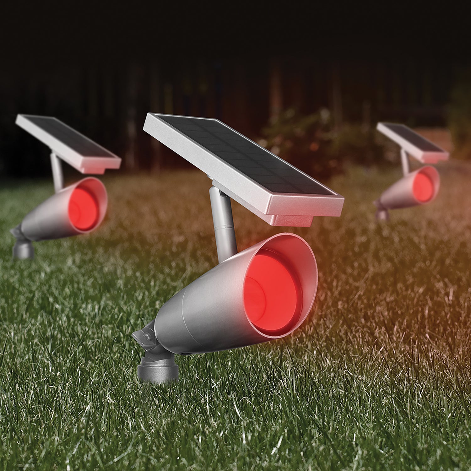 8 in. OneSync Landscape Nickel Solar Spotlight Starter Kit