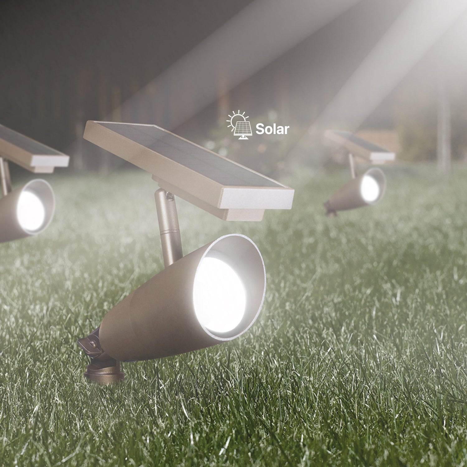 8 in. OneSync Landscape Bronze Solar Spotlight Starter Kit (2-Pack)