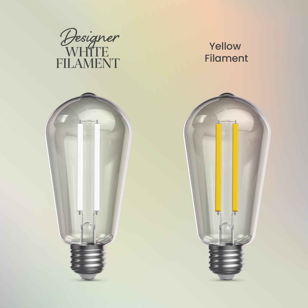 15W (100W Replacement) ST19 E26 Dimmable Designer White Filament Edison Light Bulb, Soft White (2-Pack)