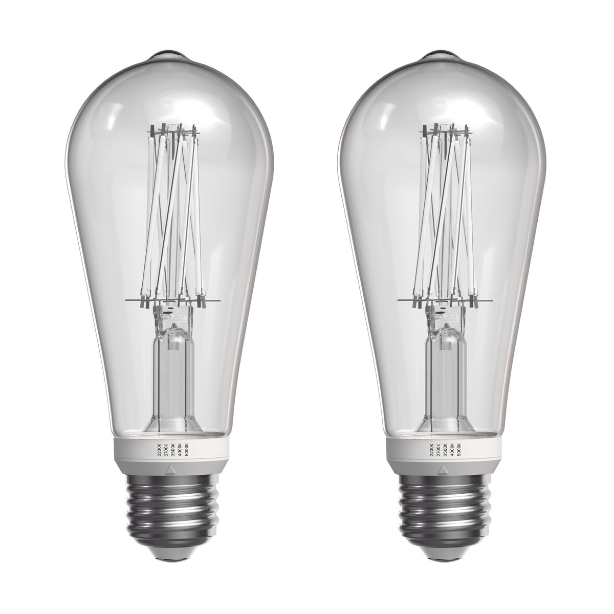 12W (100W Replacement) Twist & Select ST19 E26 Dimmable White Filament Clear Edison LED Bulb (2-Pack)