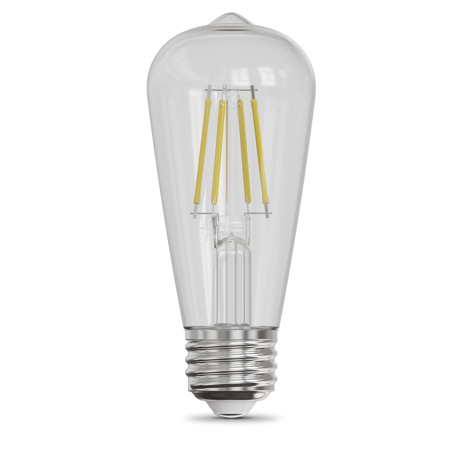 5.5W (60W Replacement) ST15 E26 Dimmable Straight Filament Clear Glass Vintage Edison LED Light Bulb, Soft White (2-Pack)