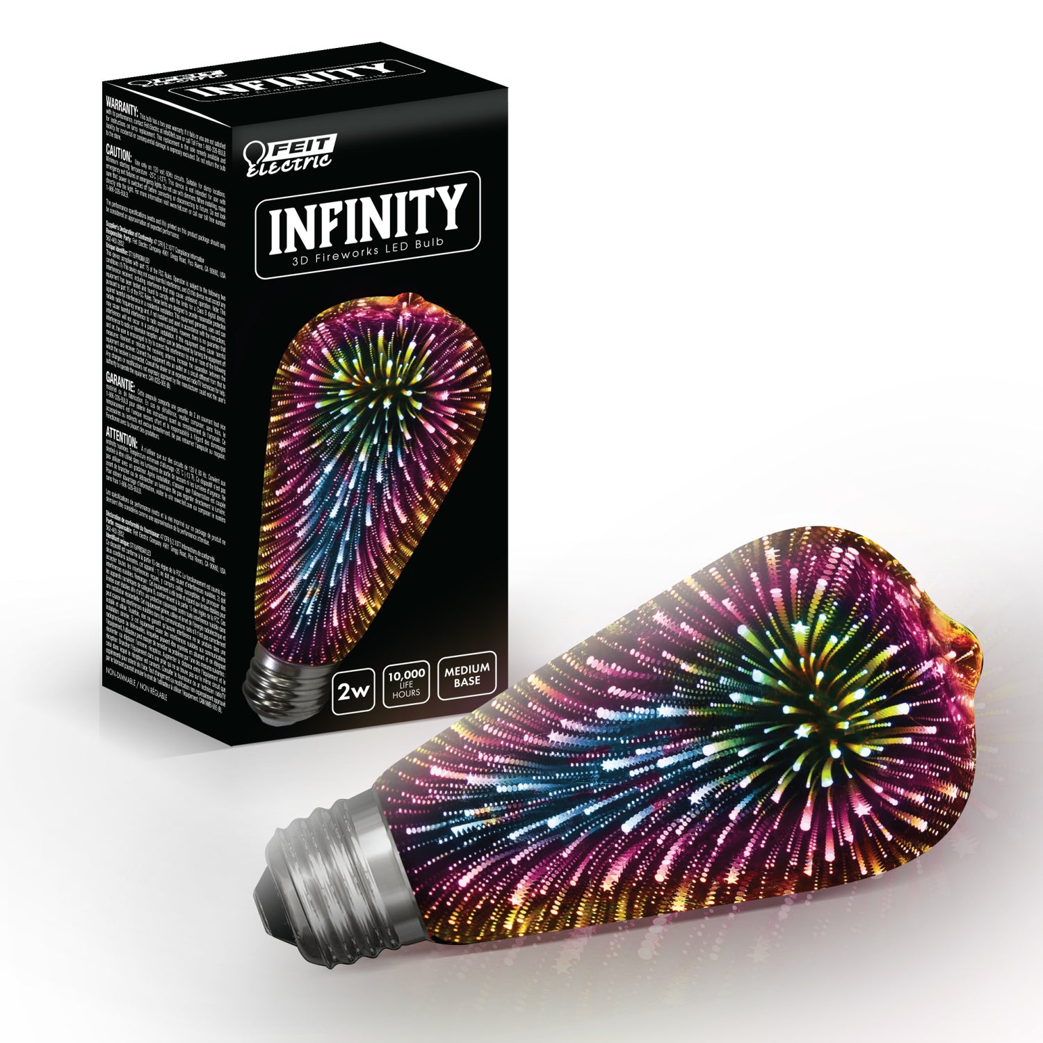 Infinity 3D Fireworks Effect LED ST19 Lightbulb