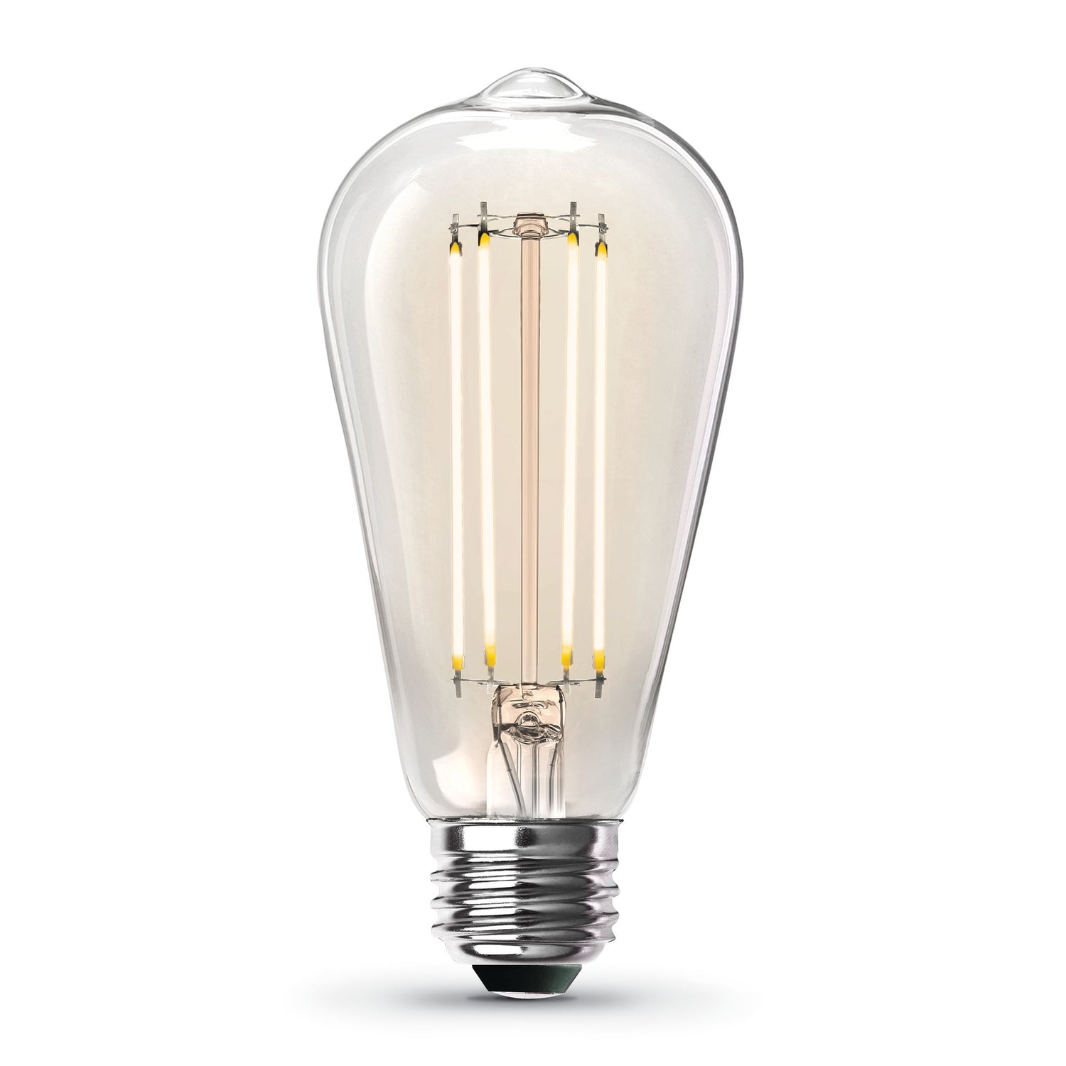 12W (100W Replacement) ST19 E26 Dimmable Straight Filament Clear Glass Vintage Edison LED Light Bulb, Soft White (4-Pack)