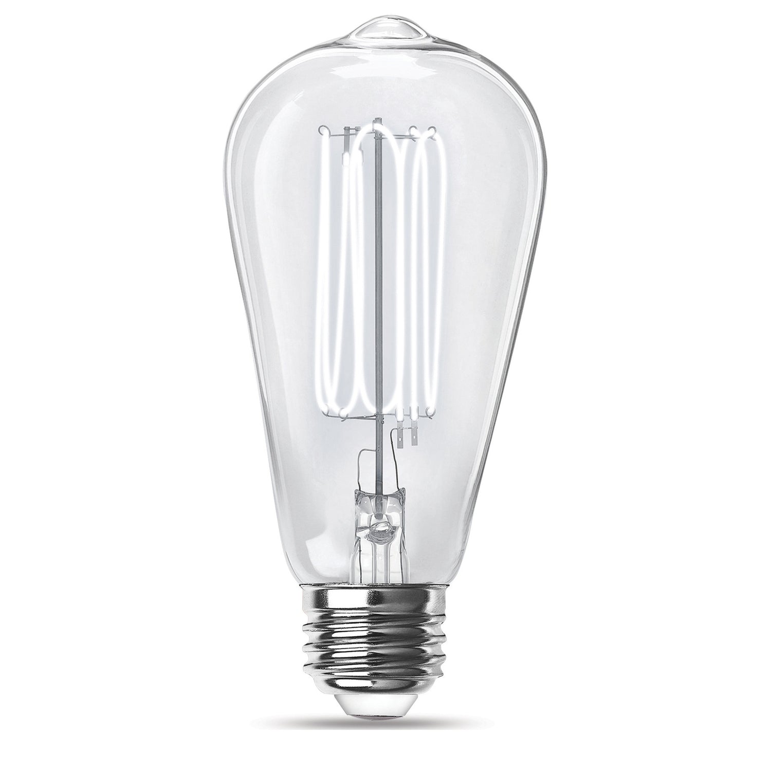 3.8W (40W Equivalent) ST19 E26 Dimmable Exposed Thin Filament Clear Glass Vintage Edison LED Light Bulb, Daylight (2-Pack)