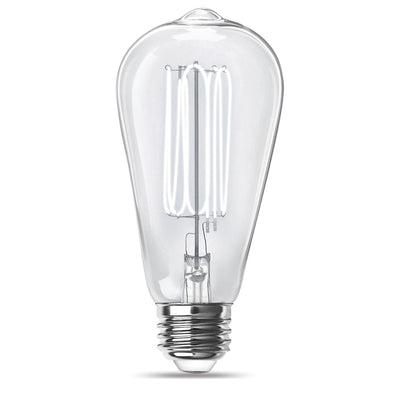 3.8W (40W Equivalent) ST19 E26 Dimmable Exposed Thin Filament Clear Glass Vintage Edison LED Light Bulb, Daylight (2-Pack)