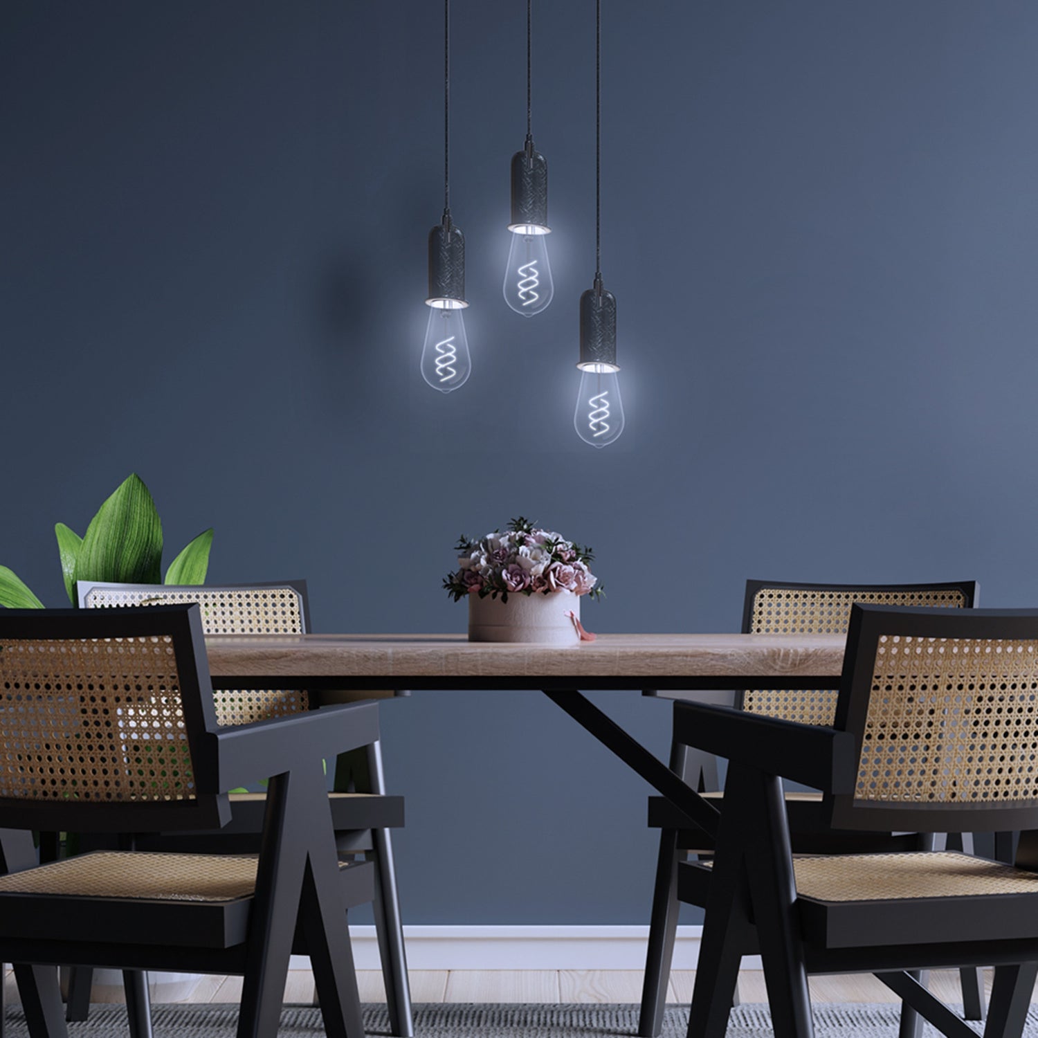5.5W (40W Equivalent) Daylight (5000K) ST19 Shape (E26 Base) LED Designer Spiral White Filament Bulb