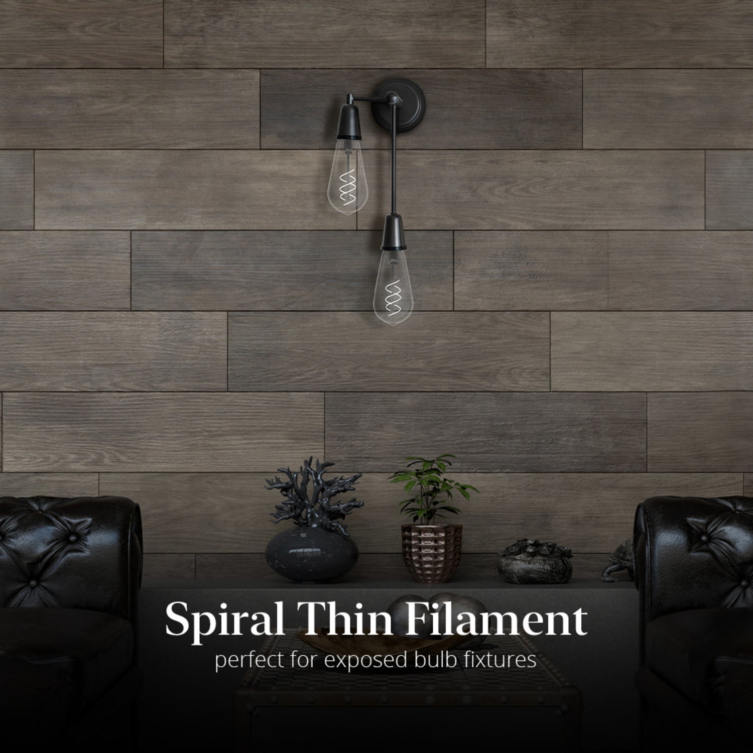 5.5W (40W Equivalent) Daylight (5000K) ST19 Shape (E26 Base) LED Designer Spiral White Filament Bulb