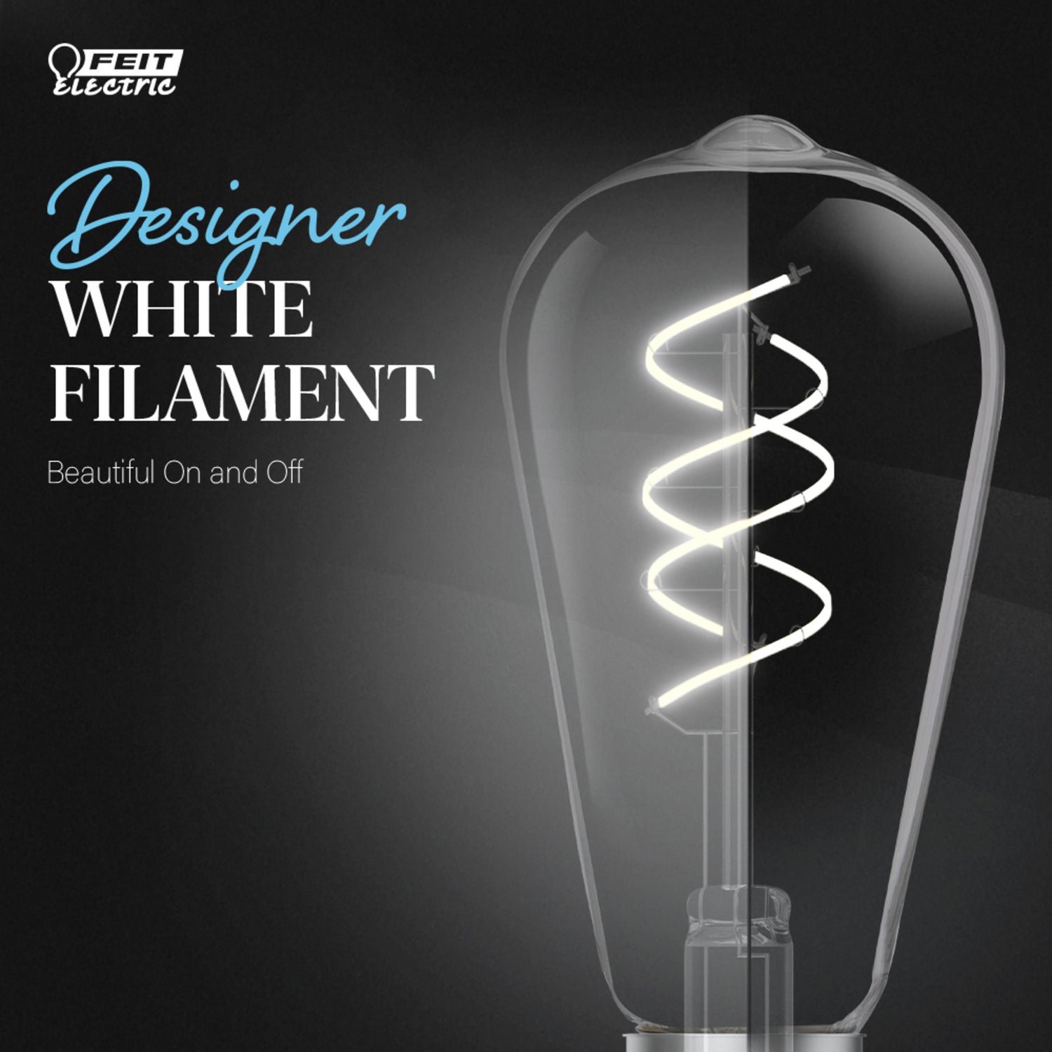 5.5W (40W Equivalent) Daylight (5000K) ST19 Shape (E26 Base) LED Designer Spiral White Filament Bulb