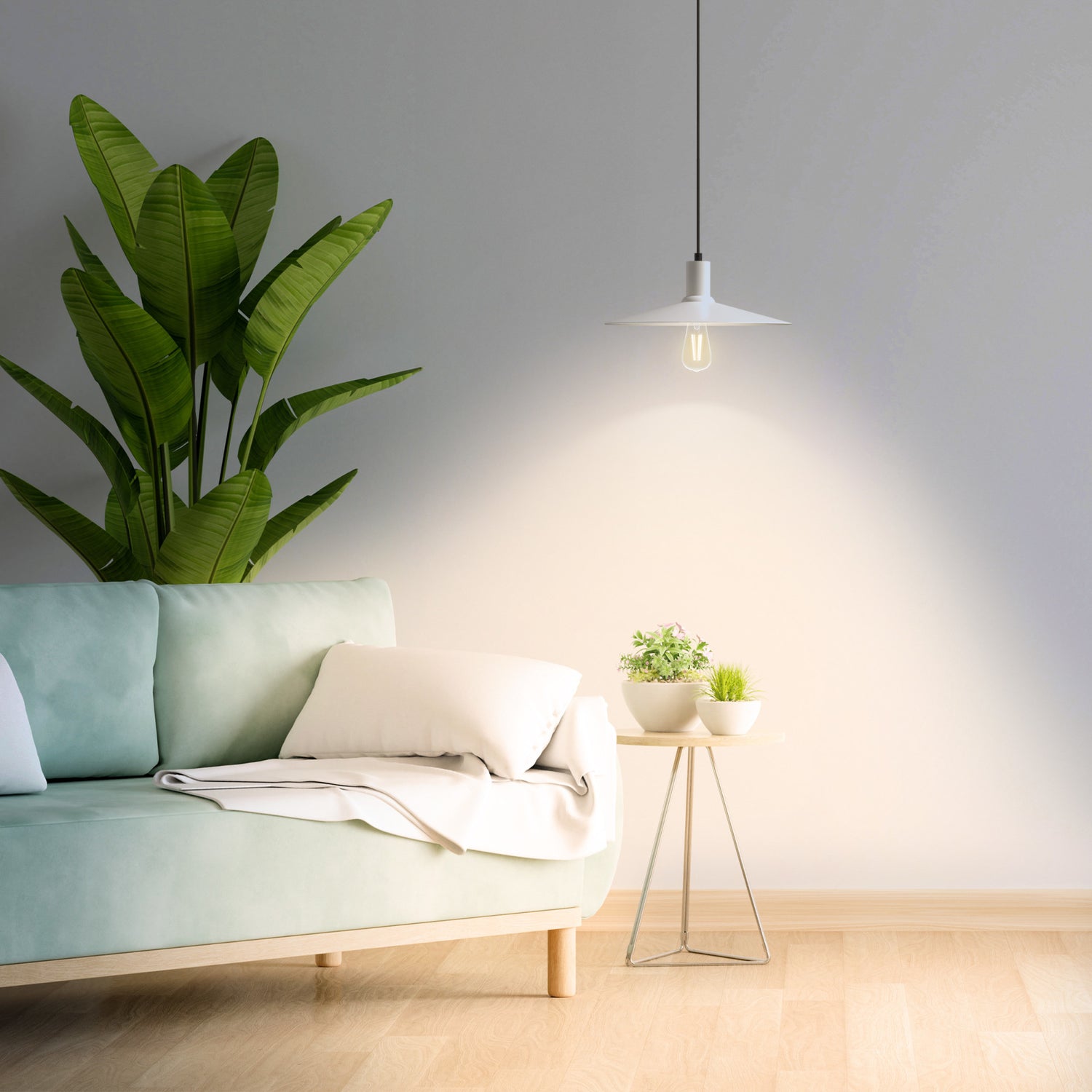 8.8W (60W Replacement) ST19 E26 Dimmable Straight Filament Clear Glass Vintage Edison LED Light Bulb, Soft White (2-Pack)