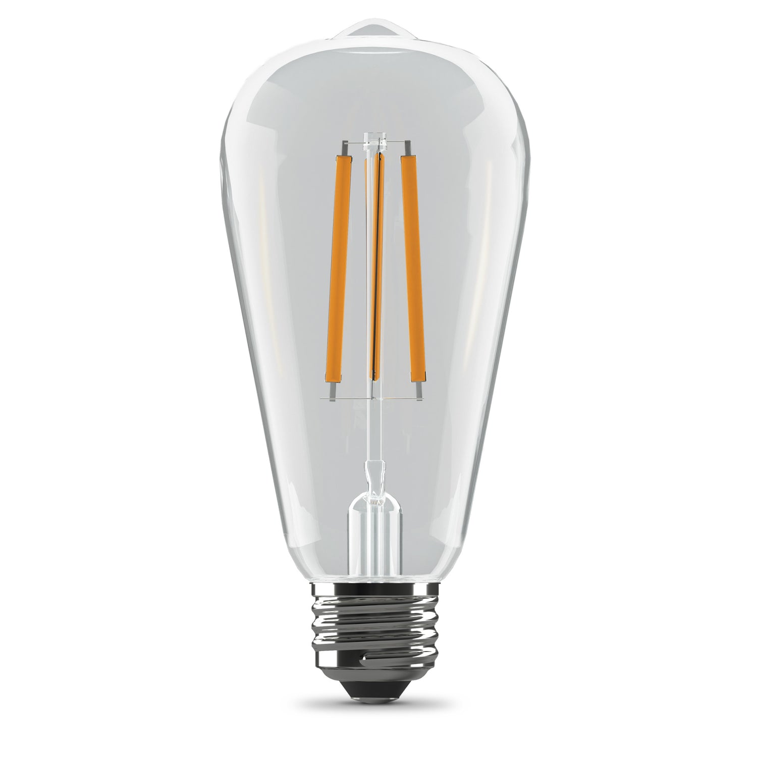 8.8W (60W Replacement) ST19 E26 Dimmable Straight Filament Clear Glass Vintage Edison Enhance LED Light Bulb, Soft White (4-Pack)