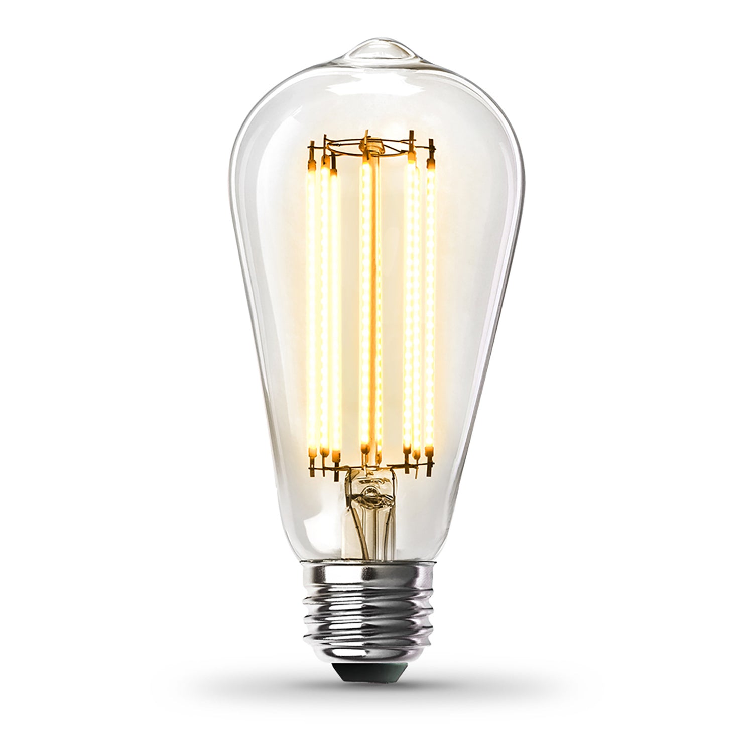 8.8W (60W Replacement) ST19 E26 Dimmable Straight Filament Clear Glass Vintage Edison LED Light Bulb, Soft White