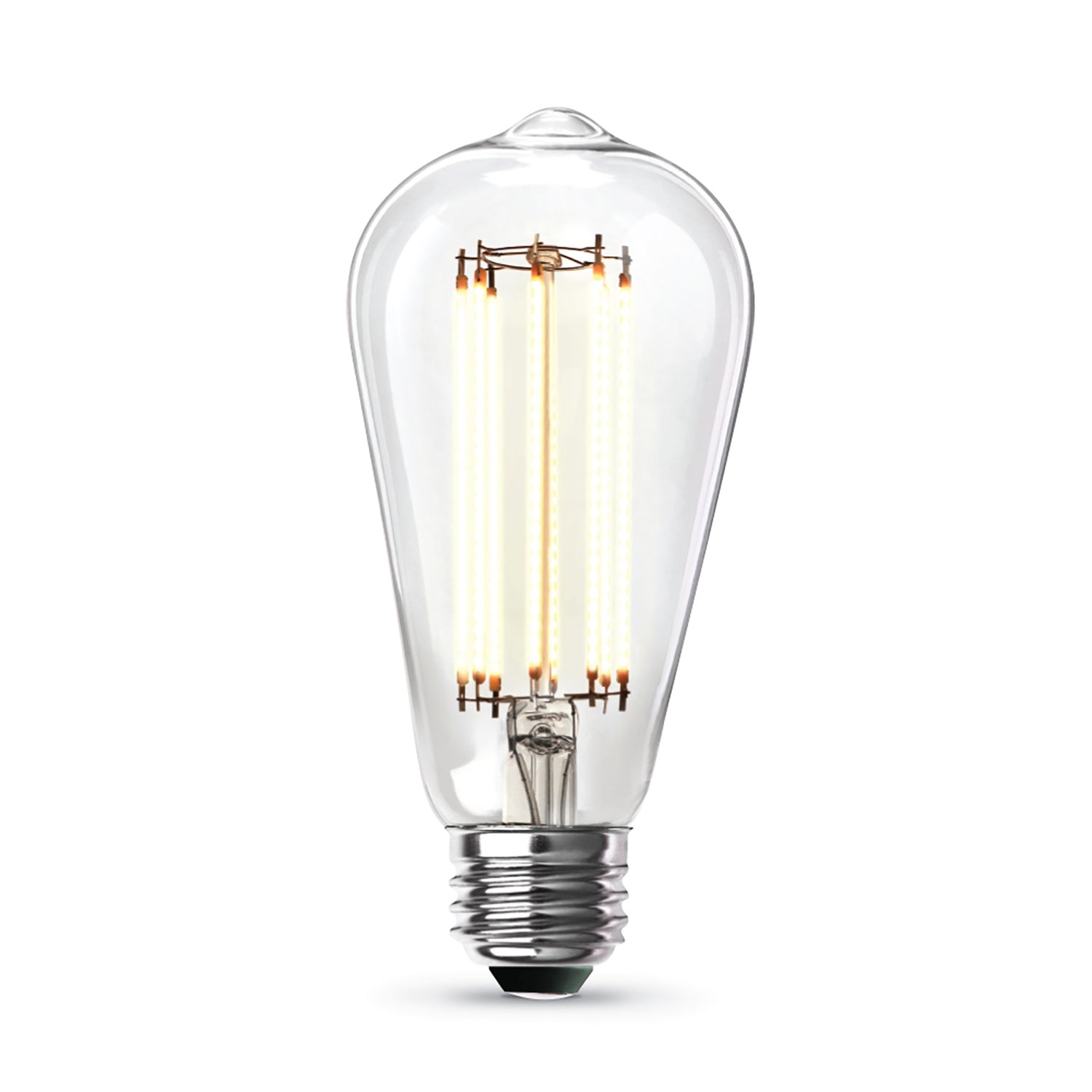 8.8W (60W Replacement) ST19 E26 Dimmable Straight Filament Clear Glass Vintage Edison LED Light Bulb, Bright White