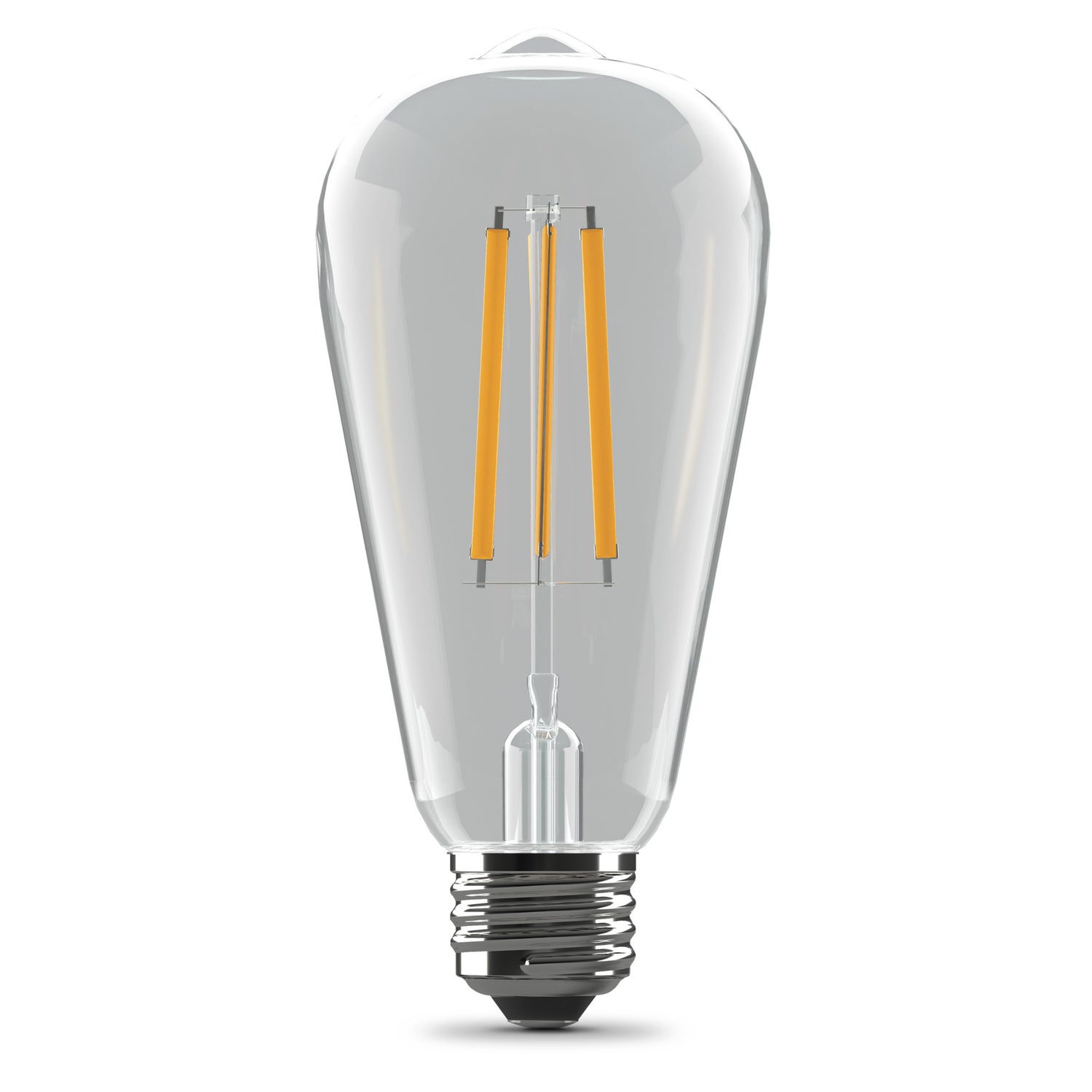 Feit Electric 60-Watt Equivalent ST19 Dimmable LED Clear Glass Vintage Edison Light Bulb With Straight Filament Daylight (4-Pack)
