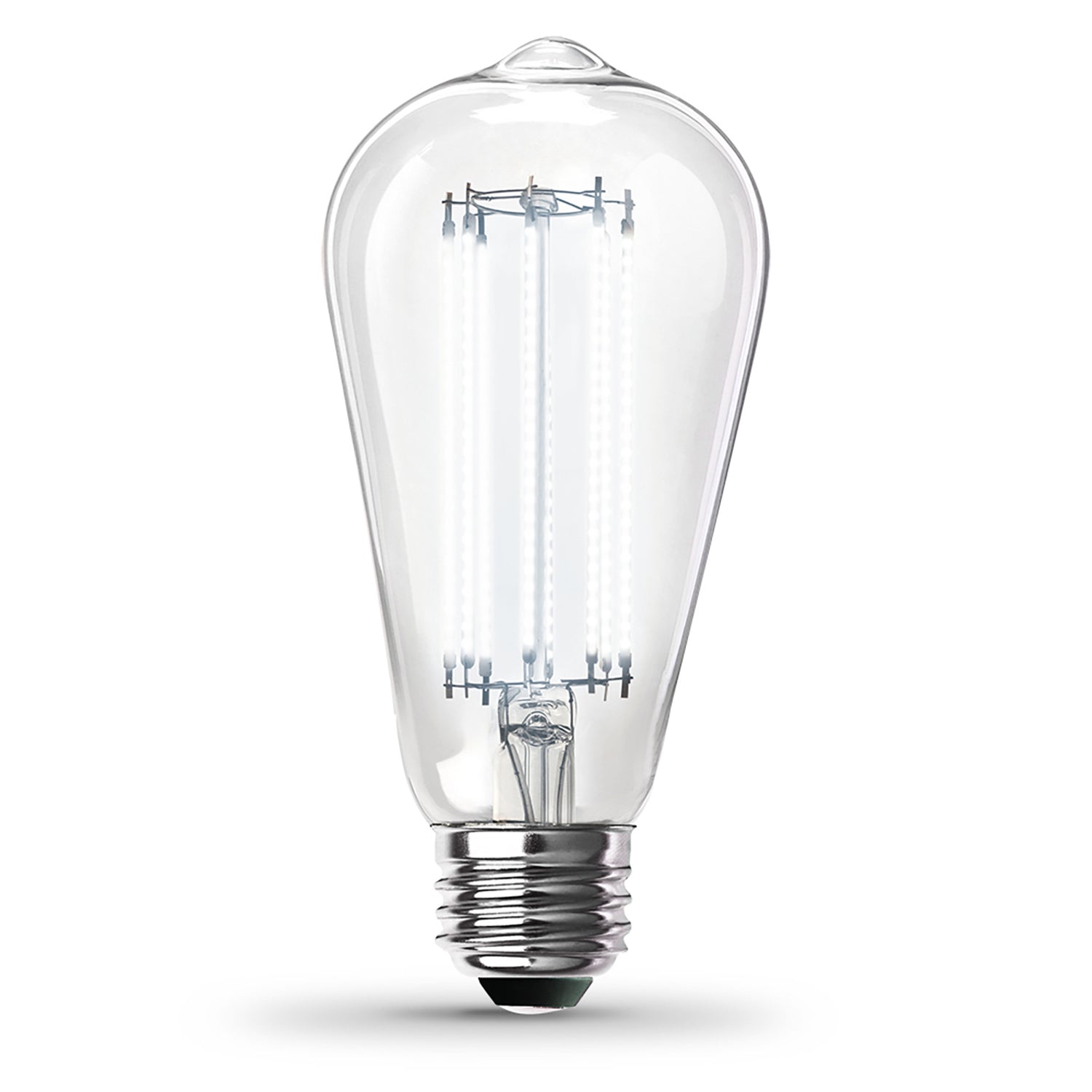 8.8W (60W Replacement) ST19 E26 Dimmable Straight Filament Clear Glass Vintage Edison LED Light Bulb, Daylight