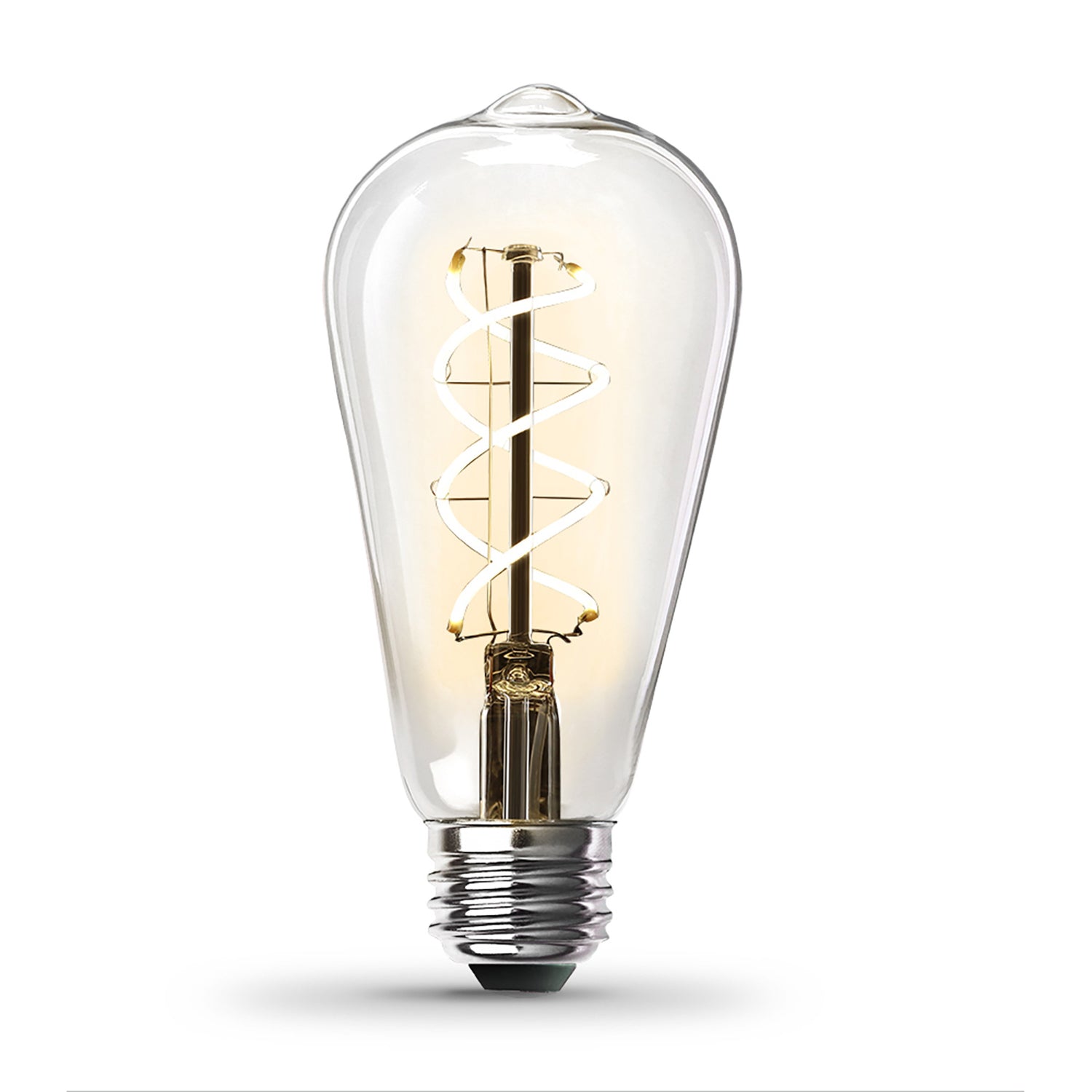 6.5W (60W Replacement) ST19 E26 Spiral Filament Clear Glass Vintage Edison LED Light Bulb, Warm Light