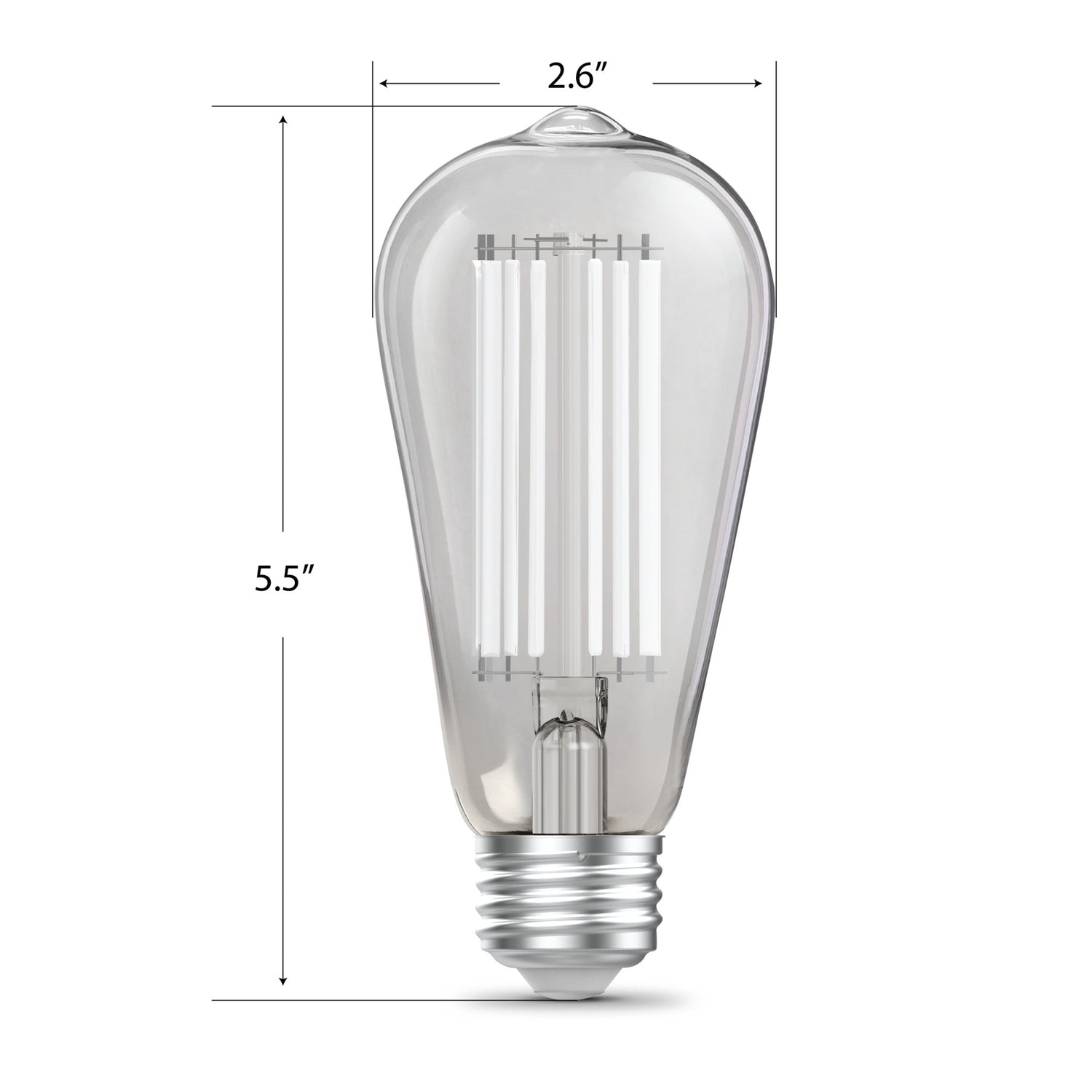 8.8W (60W Replacement) Soft White (2700K) ST19 Shape (E26 Base) LED Exposed White Filament Bulb (4-Pack)