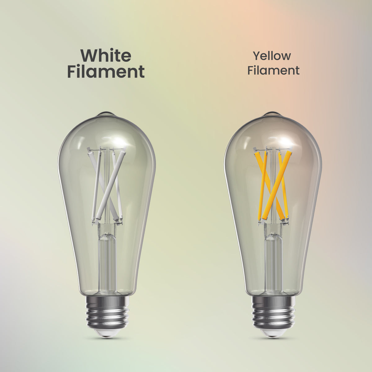 8.8W (60W Replacement) Adjustable White 5CCT E26 Base ST19 LED White Filament Bulb (2-Pack)
