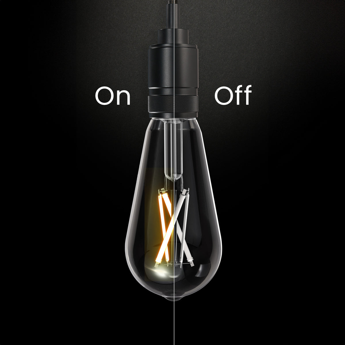 8.8W (60W Replacement) Adjustable White 5CCT E26 Base ST19 LED White Filament Bulb (2-Pack)