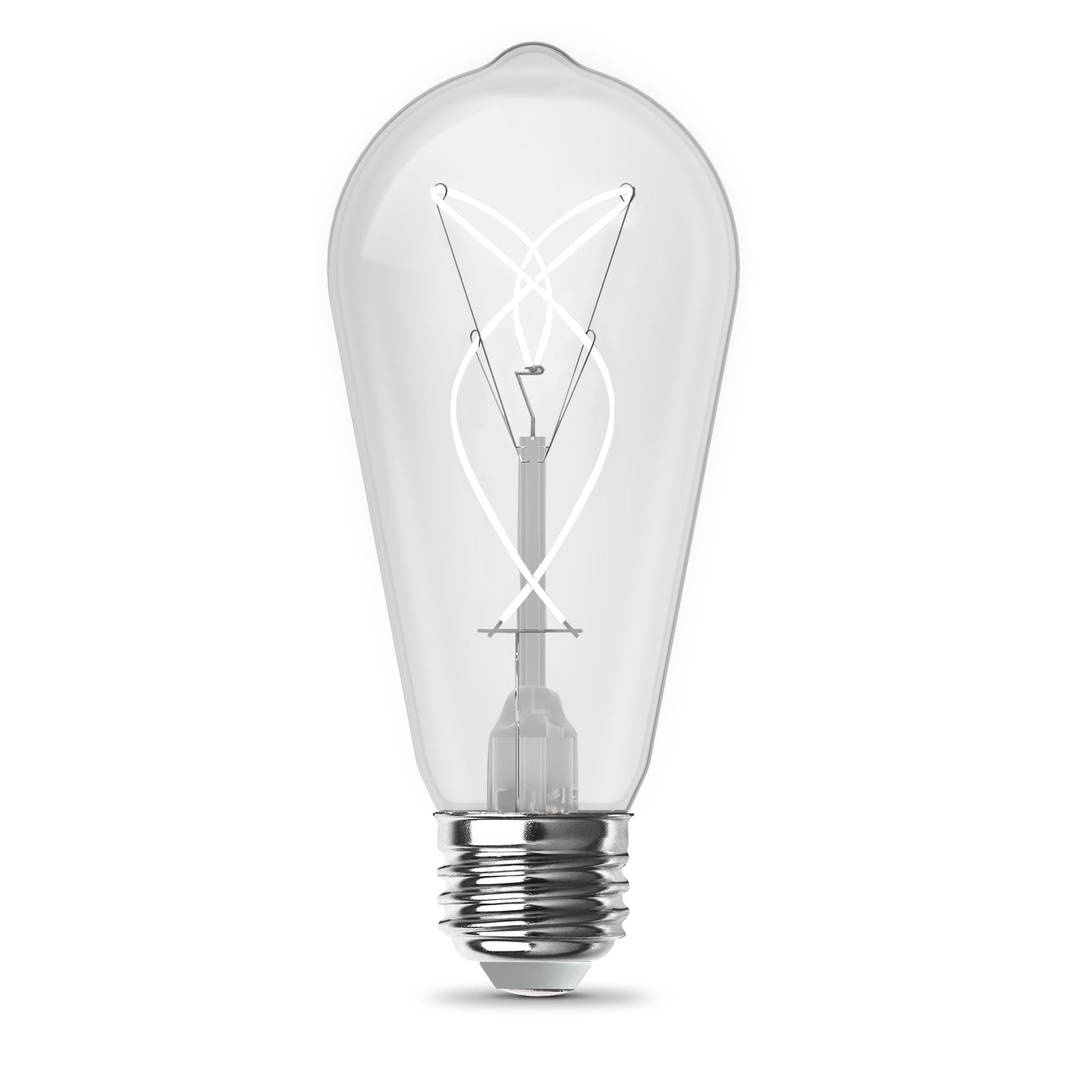 8.2W (60W Equivalent) Warm Light (2100K) ST19 Shape (E26 Base) LED Exposed Thin Designer White Filament Bulb