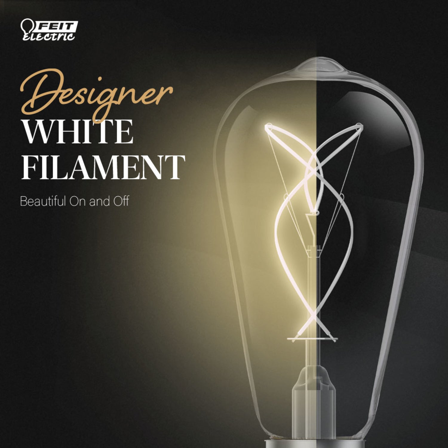 8.2W (60W Equivalent) Warm Light (2100K) ST19 Shape (E26 Base) LED Exposed Thin Designer White Filament Bulb