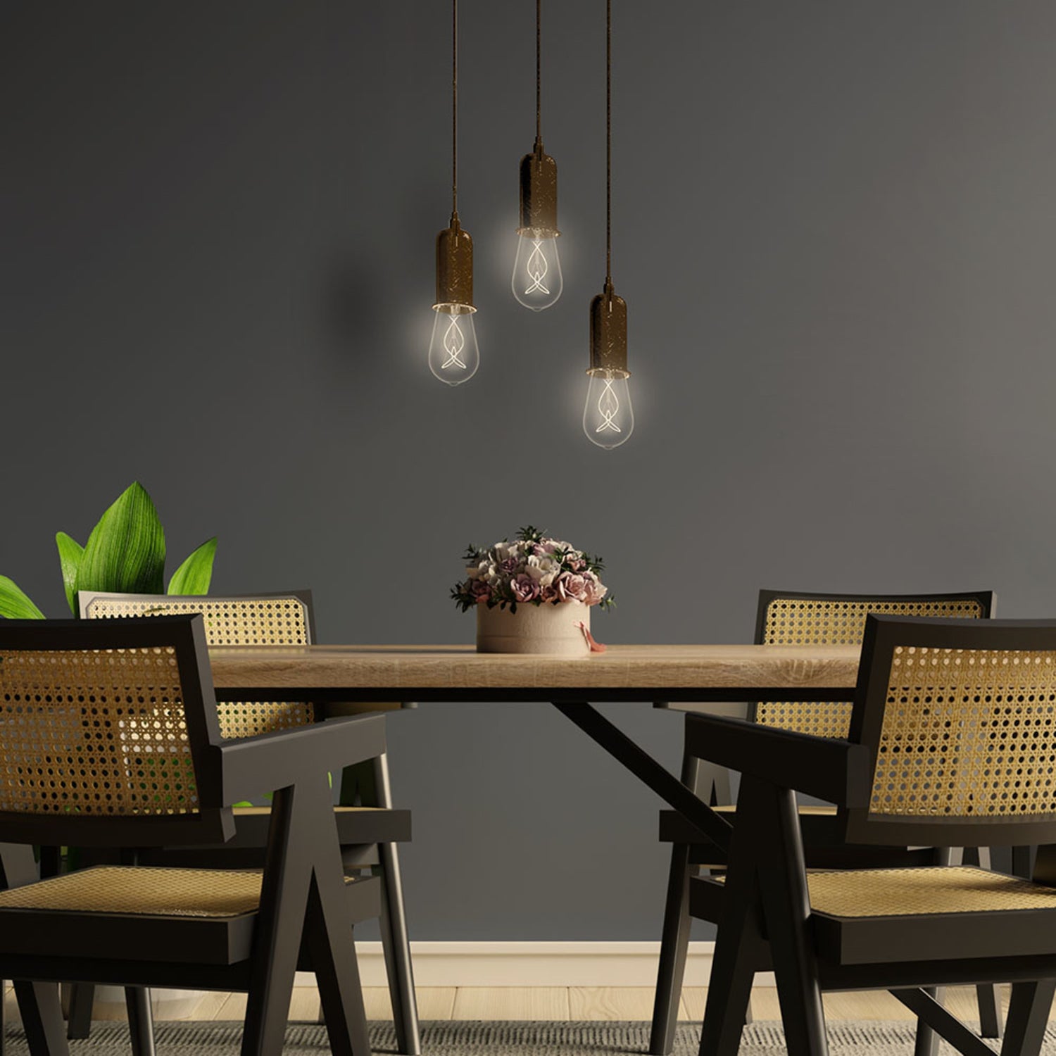 8.2W (60W Equivalent) Warm Light (2100K) ST19 Shape (E26 Base) LED Exposed Thin Designer White Filament Bulb