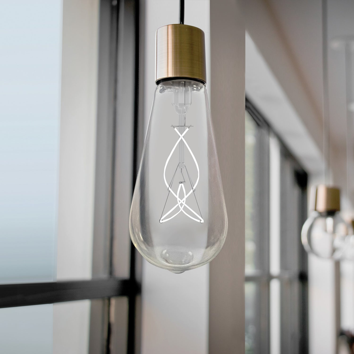 8.2W (60W Equivalent) Soft White (2700K) ST19 Shape (E26 Base) LED Knotted Designer White Filament Bulb
