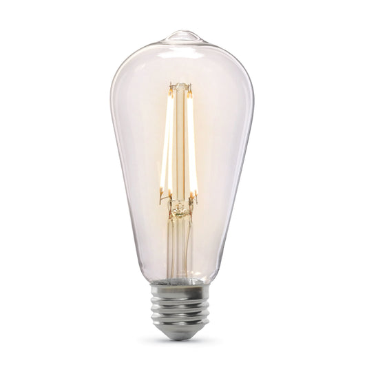 60W Replacement ST19 Soft White Dusk to Dawn Filament LED