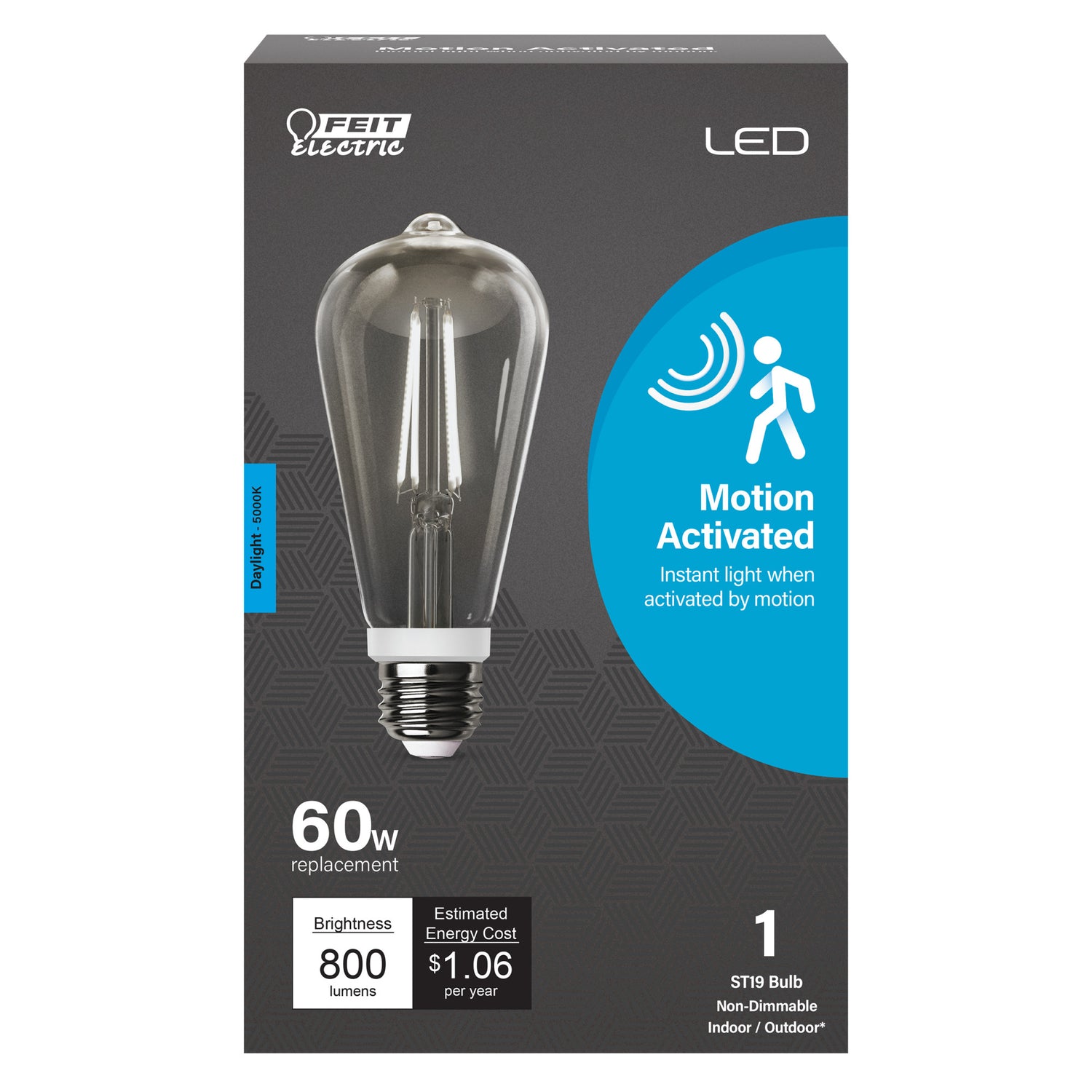 60W Replacement 5000K Motion Sensor Filament LED Bulb