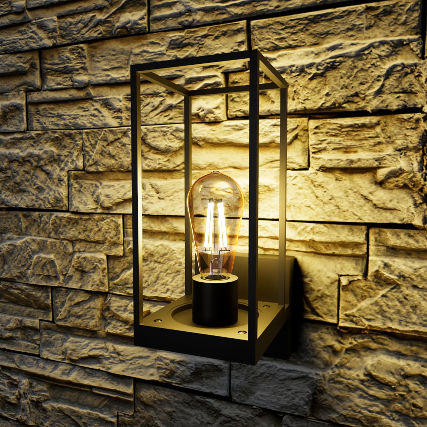 6.5W (60W Replacement) Warm Light (2100K) E26 Base ST19 Dusk to Dawn Amber Glass Filament LED