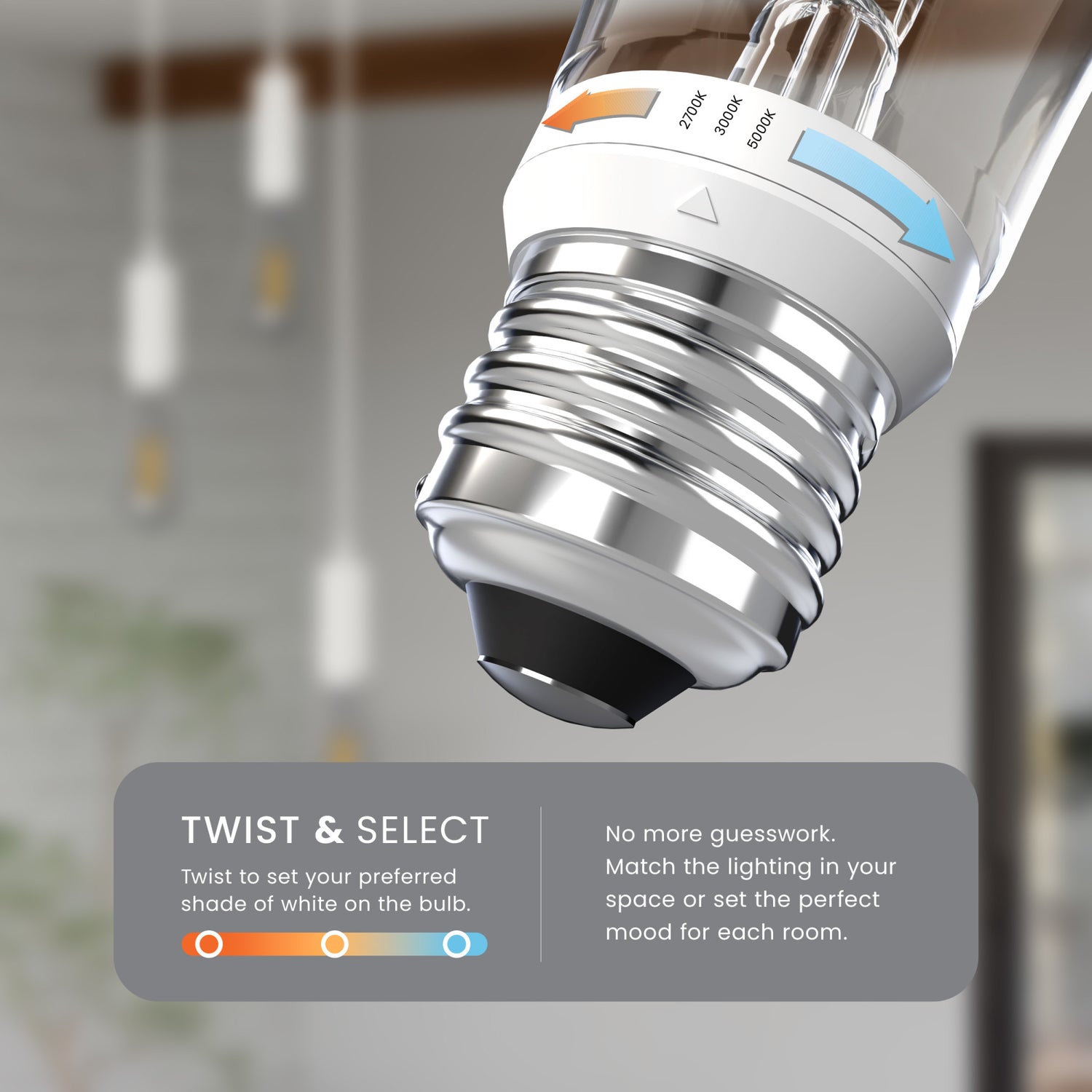 5.5W (40W Replacement) Twist & Select ST19 E26 Dimmable Edison LED Bulb (4-Pack)