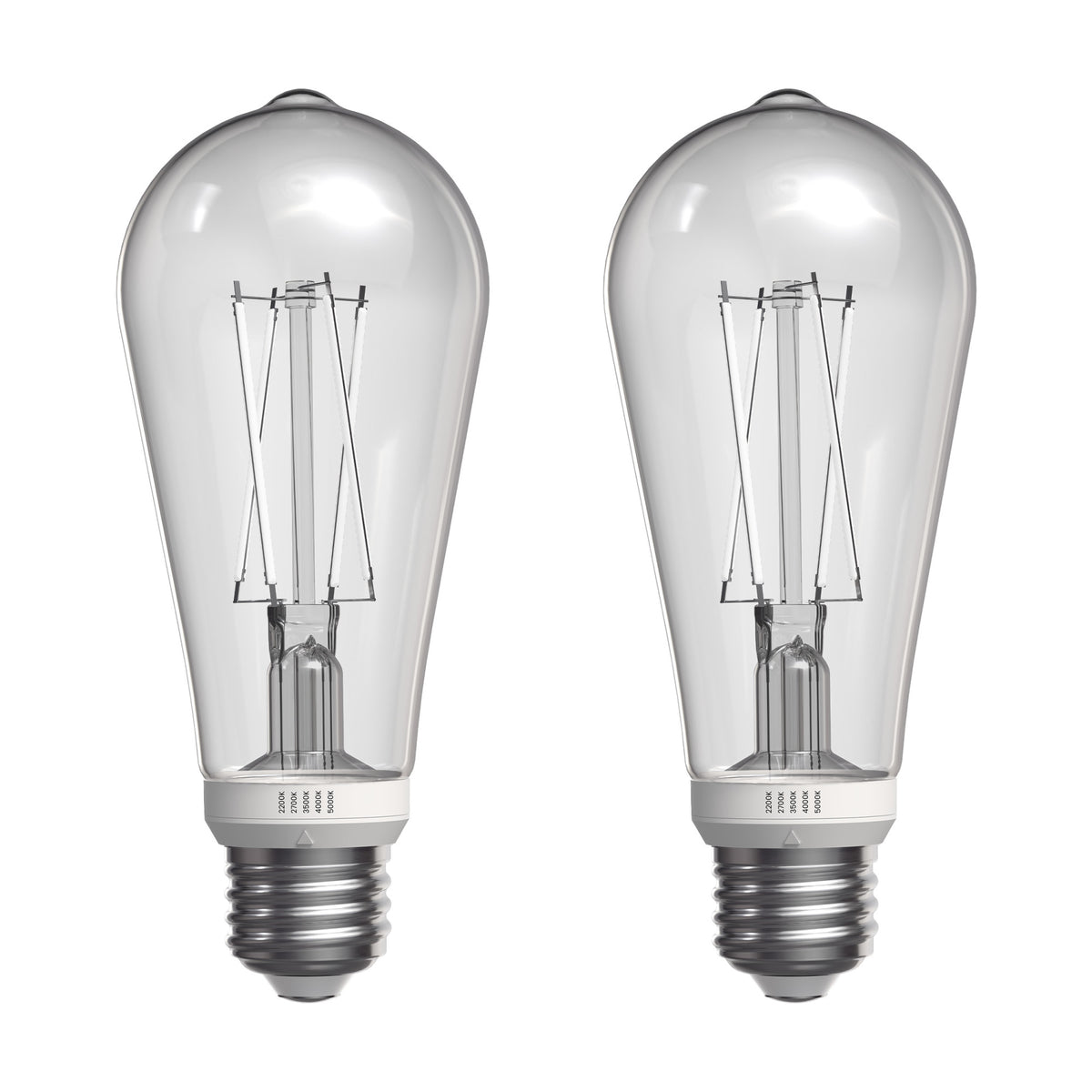 3.8W (40W Replacement) Twist & Select ST19 E26 Dimmable White Filament Clear Edison LED Bulb (2-Pack)
