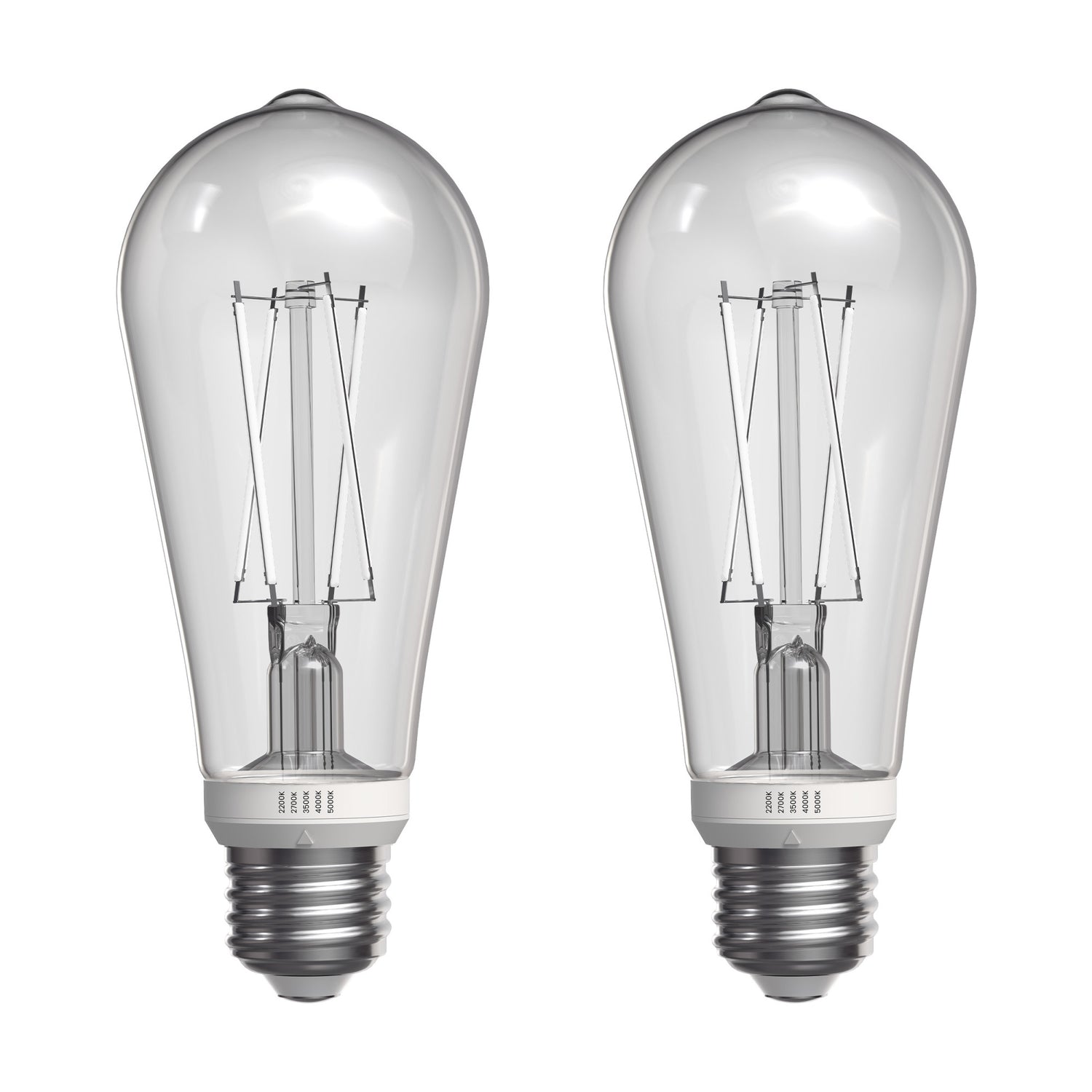 3.8W (40W Replacement) Twist & Select ST19 E26 Dimmable White Filament Clear Edison LED Bulb (2-Pack)