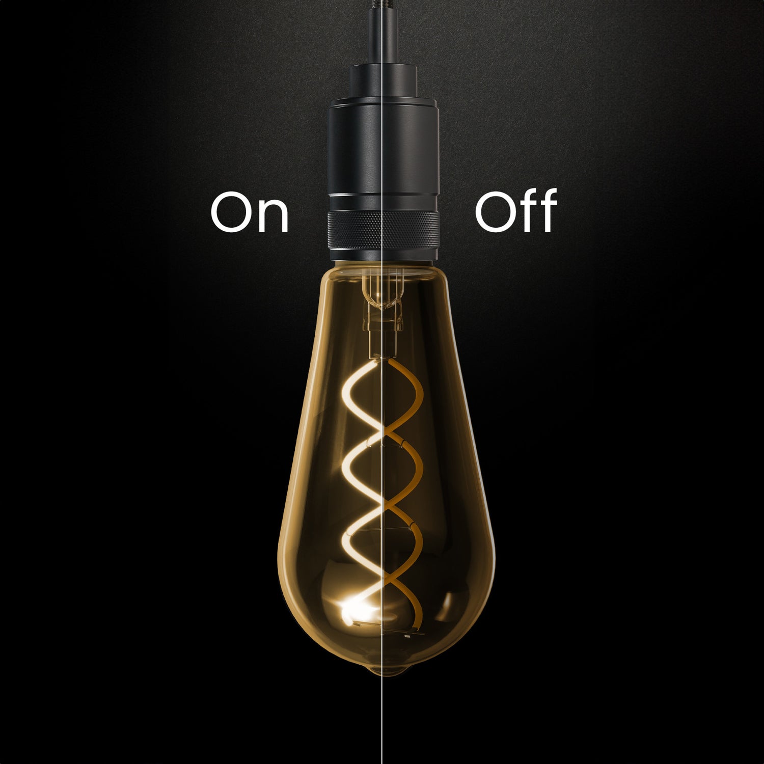 3.8W (40W Replacement) Amber ST19 E26 Dimmable Vintage Spiral Filament Edison LED Bulb, Warm Light (2-Pack)