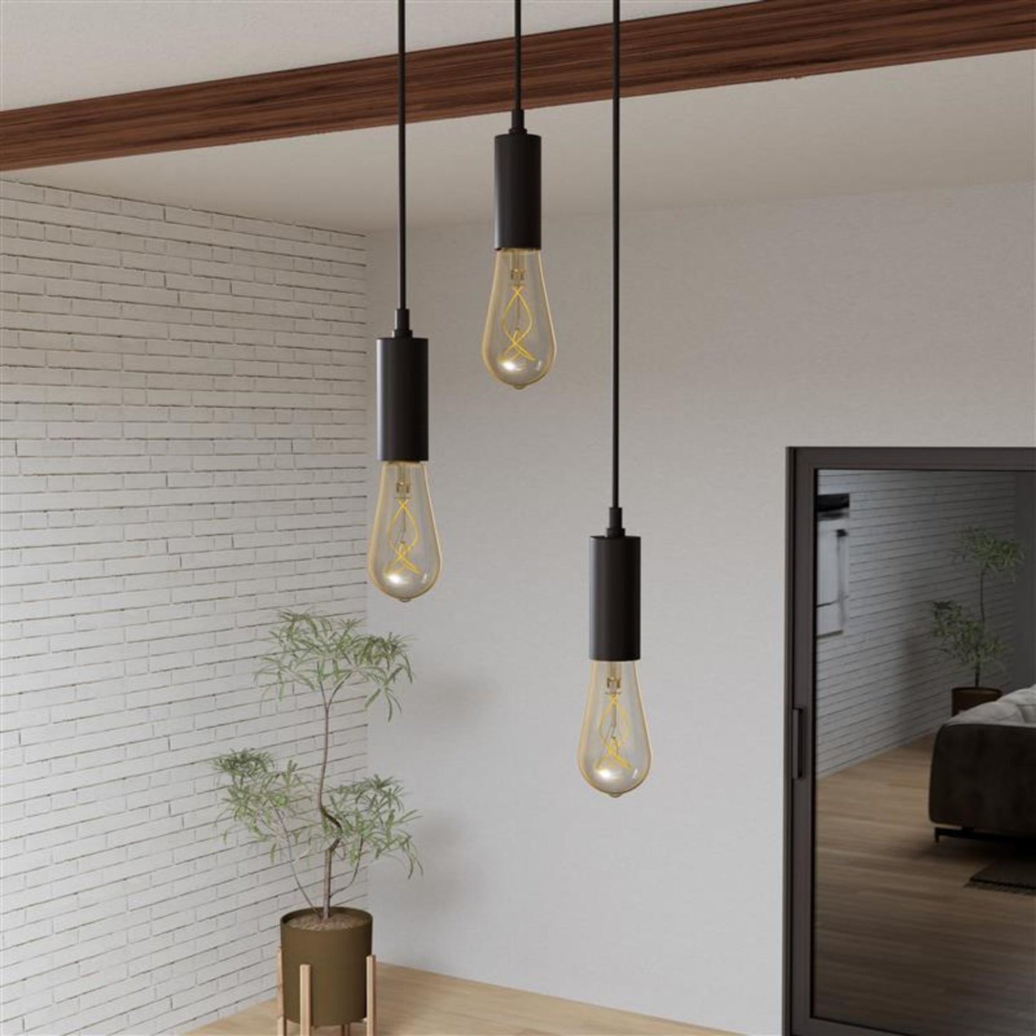 3.8W (40W Replacement) Amber ST19 E26 Dimmable Vintage Knot Filament Edison LED Bulb, Warm Light (2-Pack)