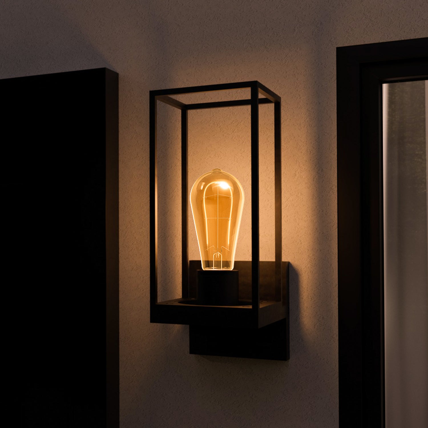 3.8W (40W Replacement) Amber ST19 E26 Dimmable Vintage U Filament Edison LED Bulb, Warm Light (2-Pack)