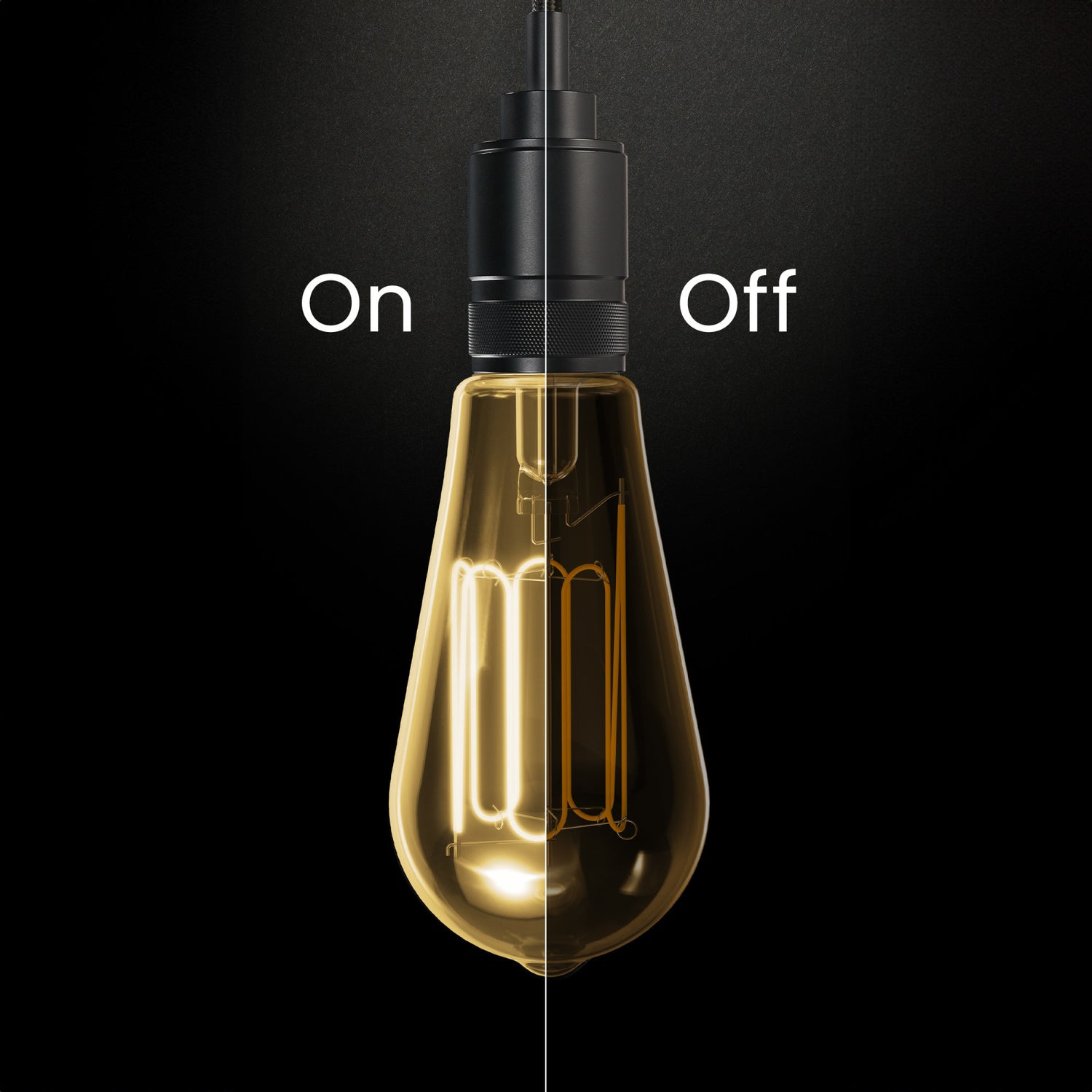 3.8W (40W Replacement) Amber ST19 E26 Dimmable Vintage Wound Filament Edison LED Bulb, Warm Light (2-Pack)