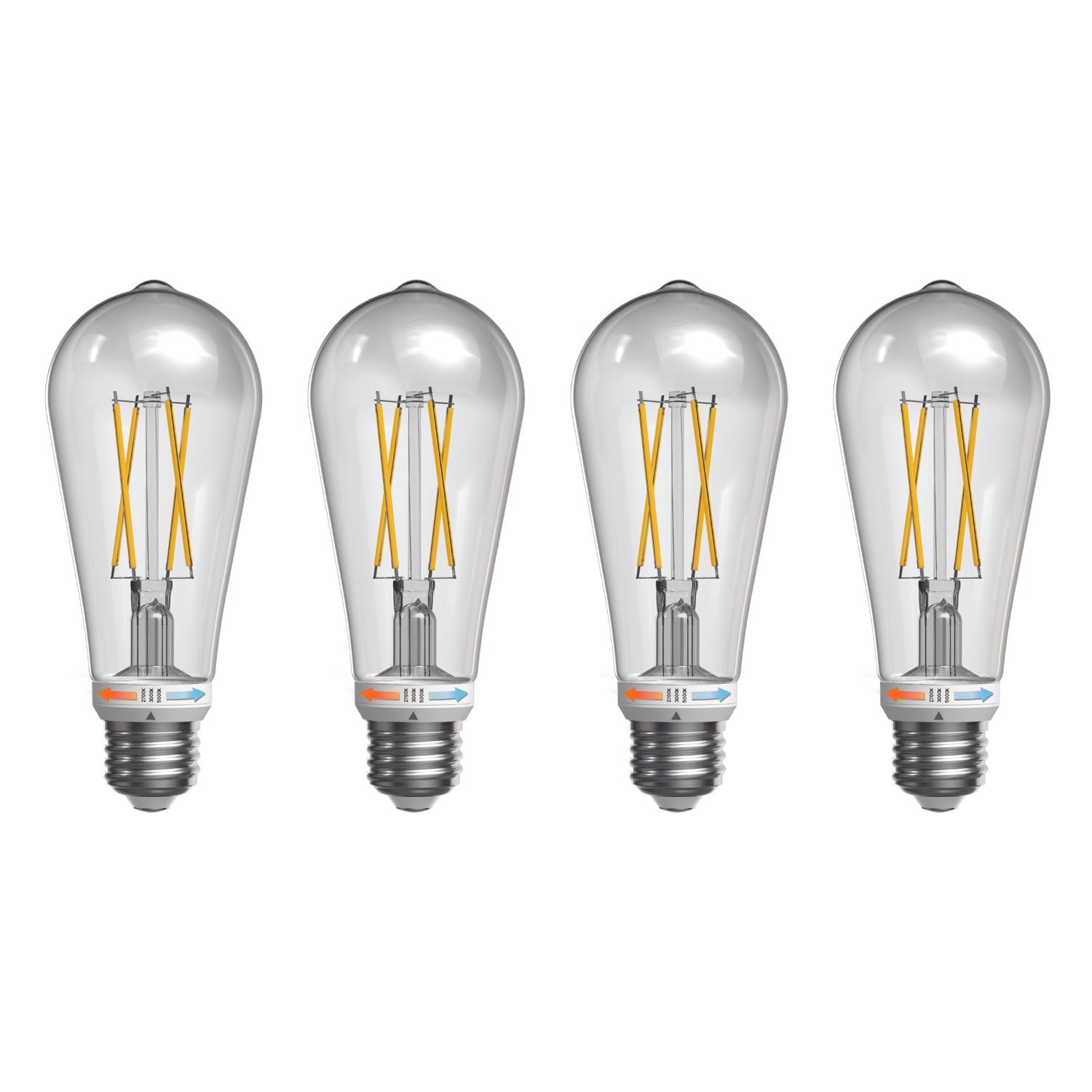 8.8W (60W Replacement) Twist & Select ST19 E26 Dimmable Edison LED Bulb (4-Pack)