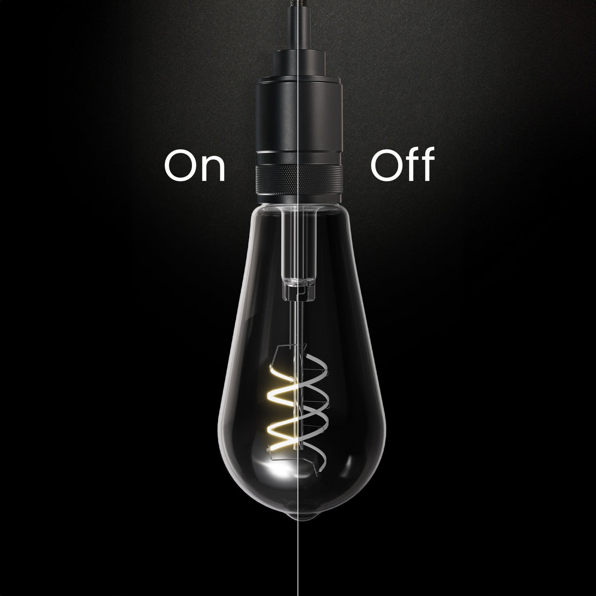 5.5W (60W Replacement) ST19 E26 Dimmable Designer Spiral White Filament Edison LED Bulb, Soft White (2-Pack)